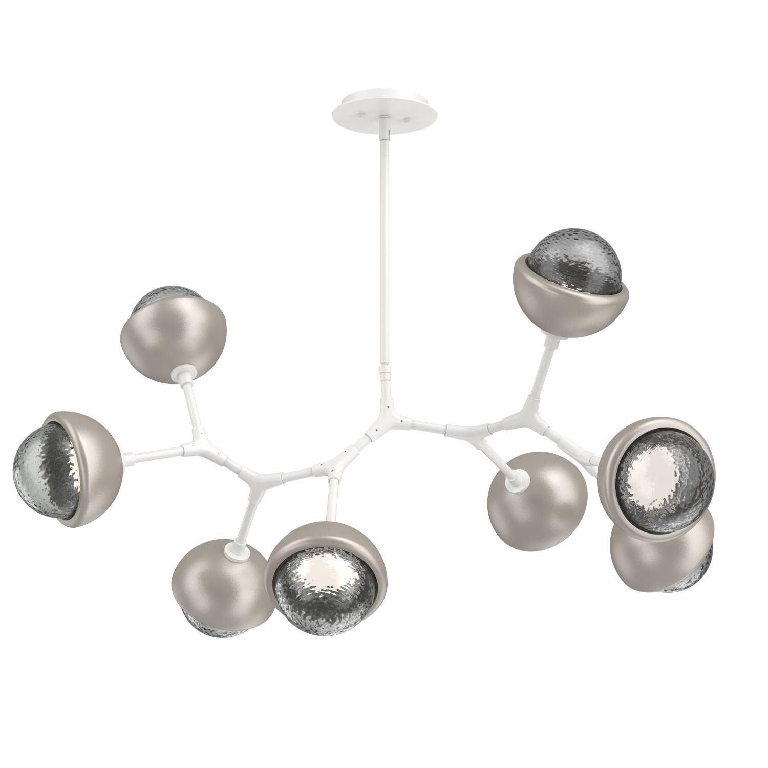 Shown in Salt White finish and Smoke glass and Beige Silver accent