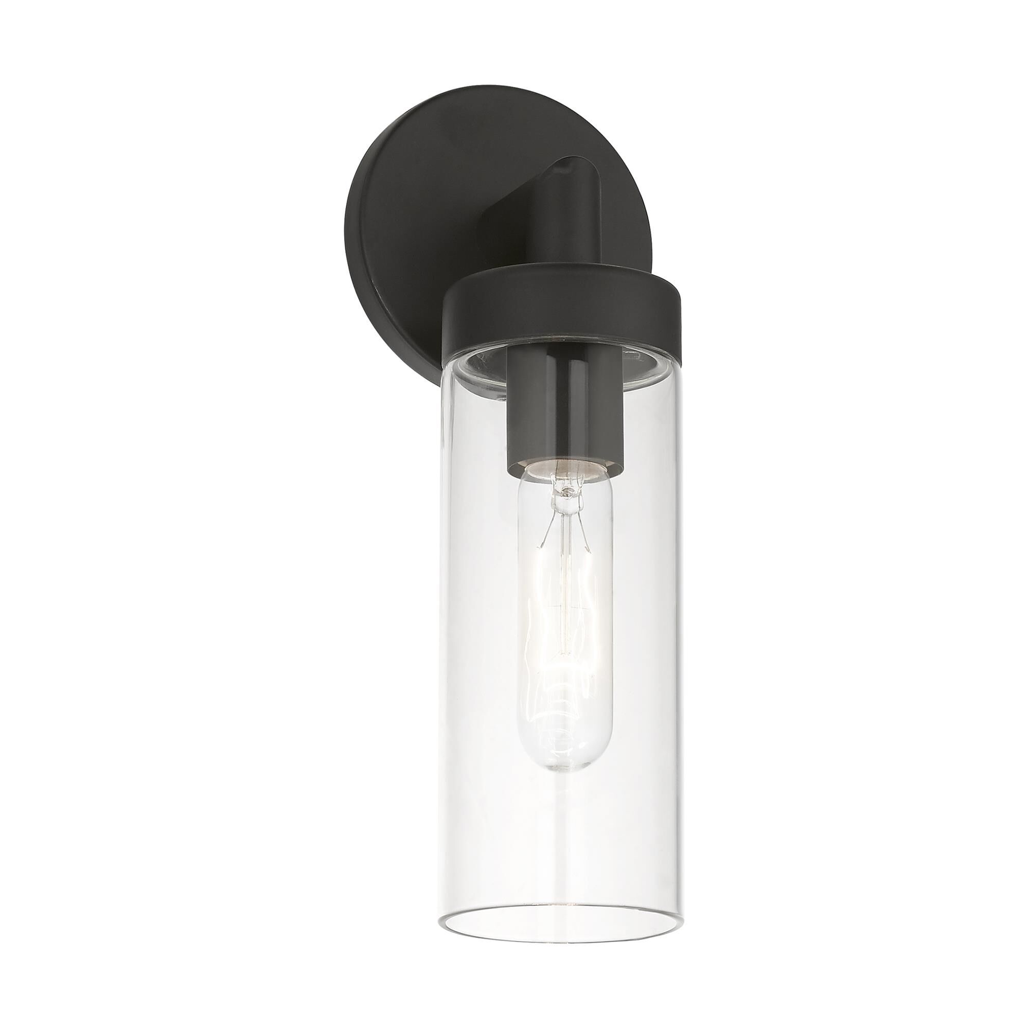 Shown in Black finish and Clear glass
