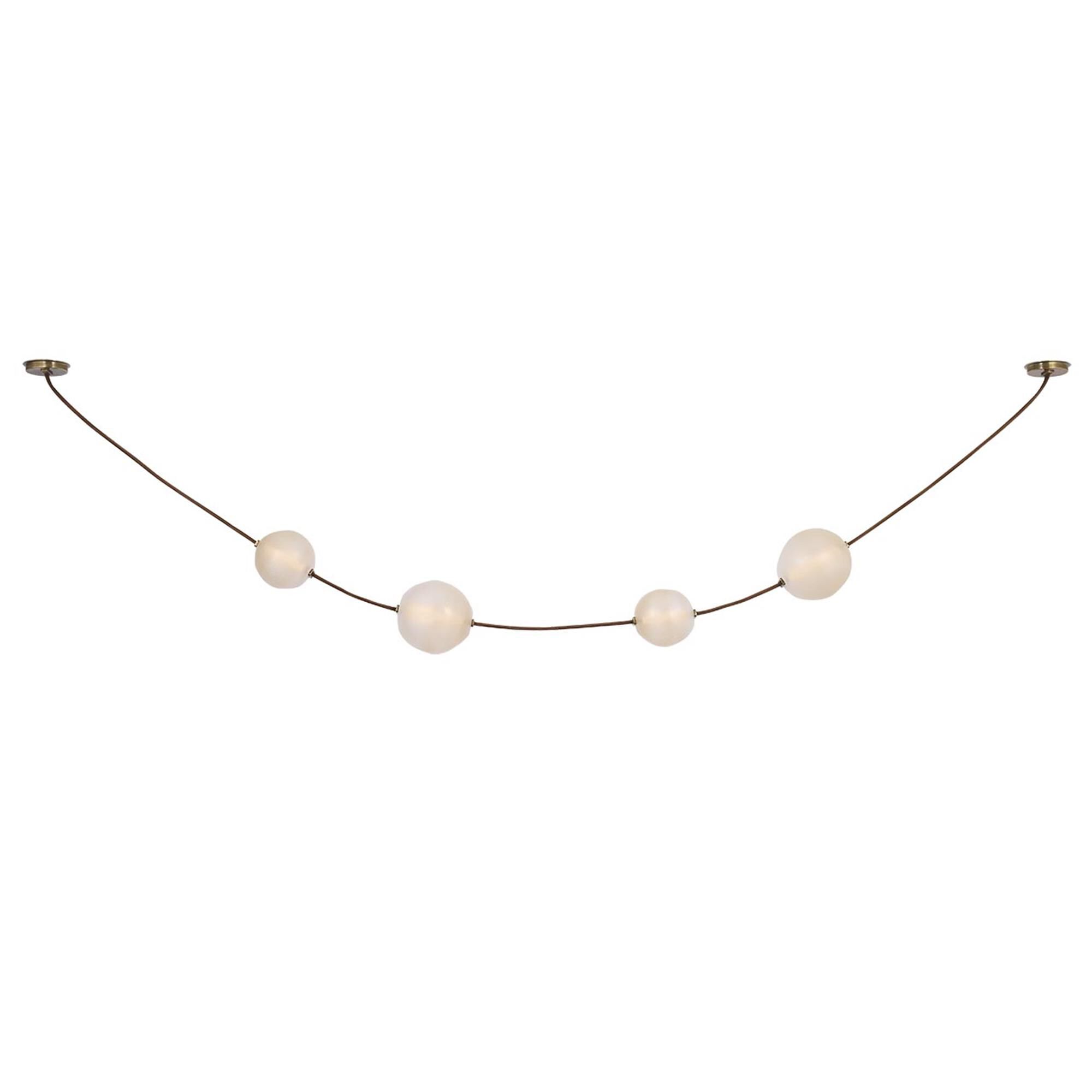 Shown in Russet Suede And Mottled Brass finish and Fizzy Nude glass