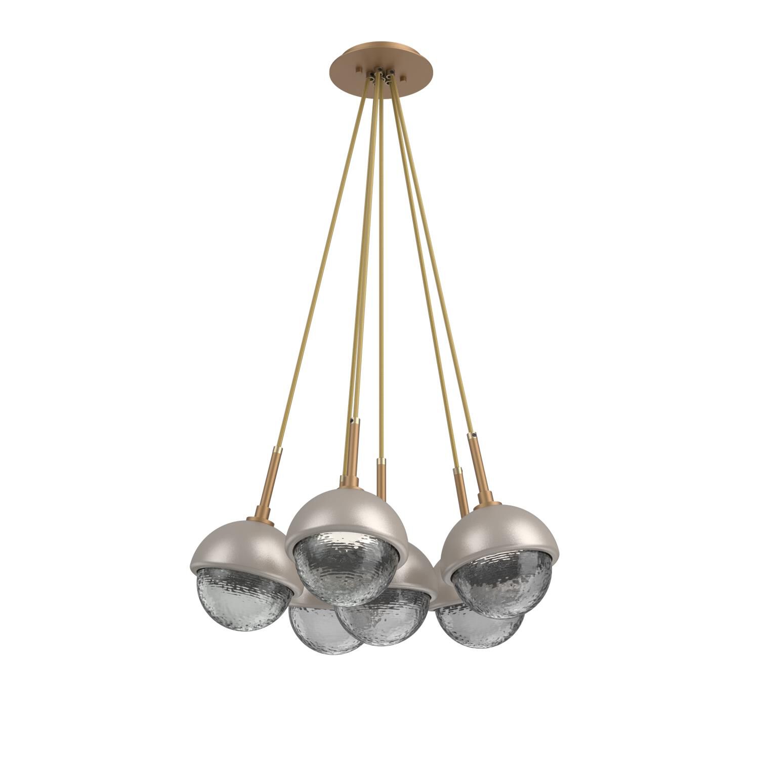 Shown in Novel Brass finish and Smoke glass and Beige Silver accent