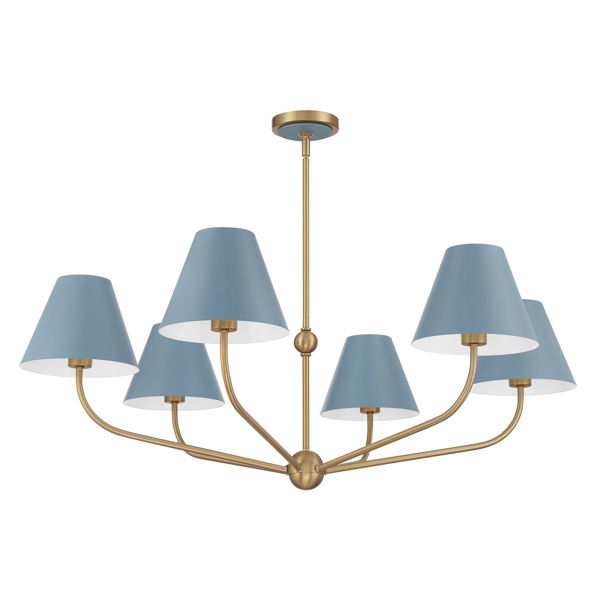 Shown in Vibrant Gold and Blue finish and Steel shade