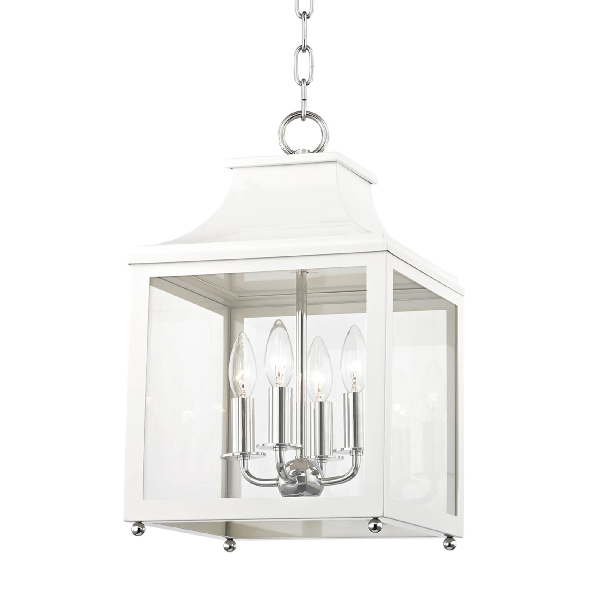 Shown in Polished Nickel-White finish and Clear glass