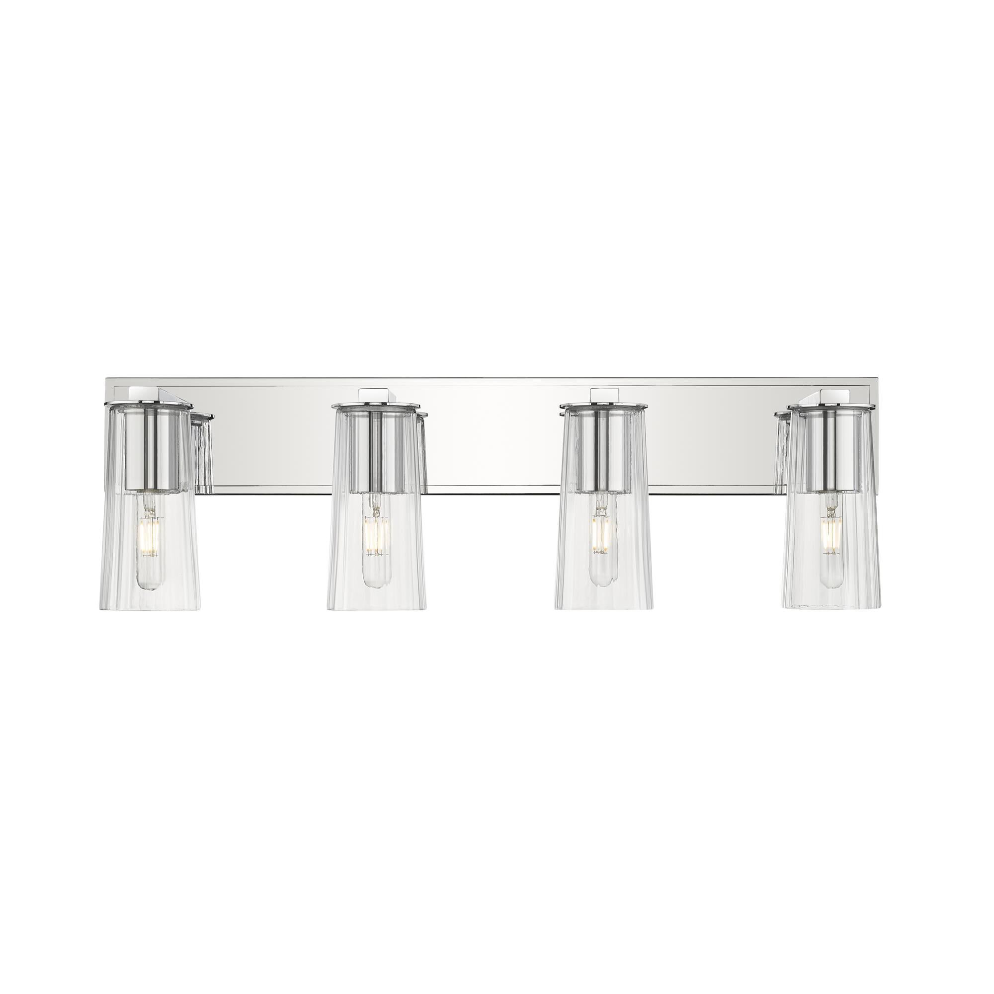 Shown in Chrome finish and Clear glass and Clear shade