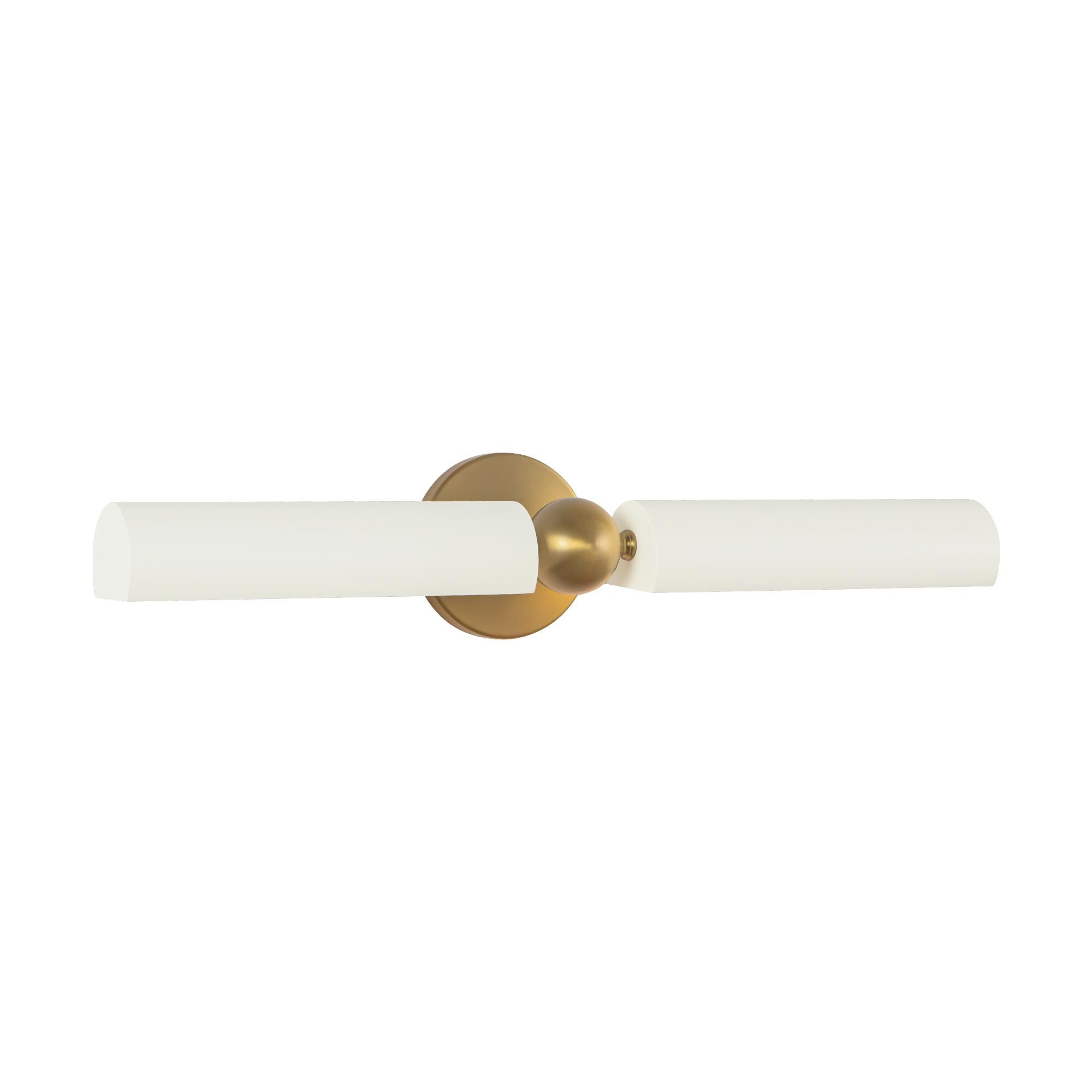 Shown in Brushed Gold and White finish and Steel shade