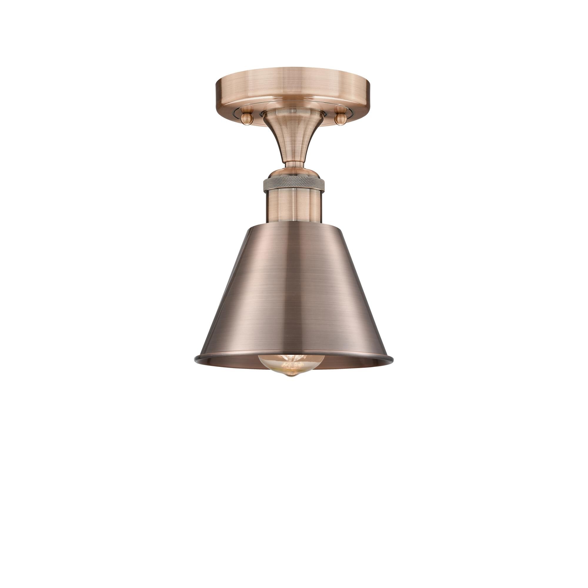 Shown in Antique Copper finish and Antique Copper shade
