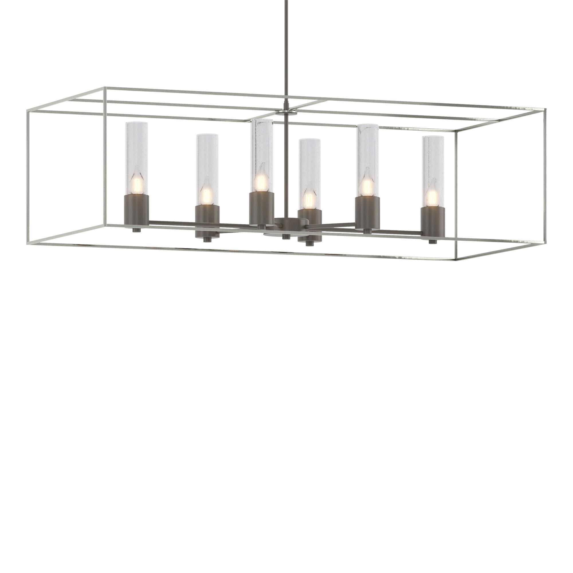 Shown in Dark Smoke finish and Clear glass and Sterling accent
