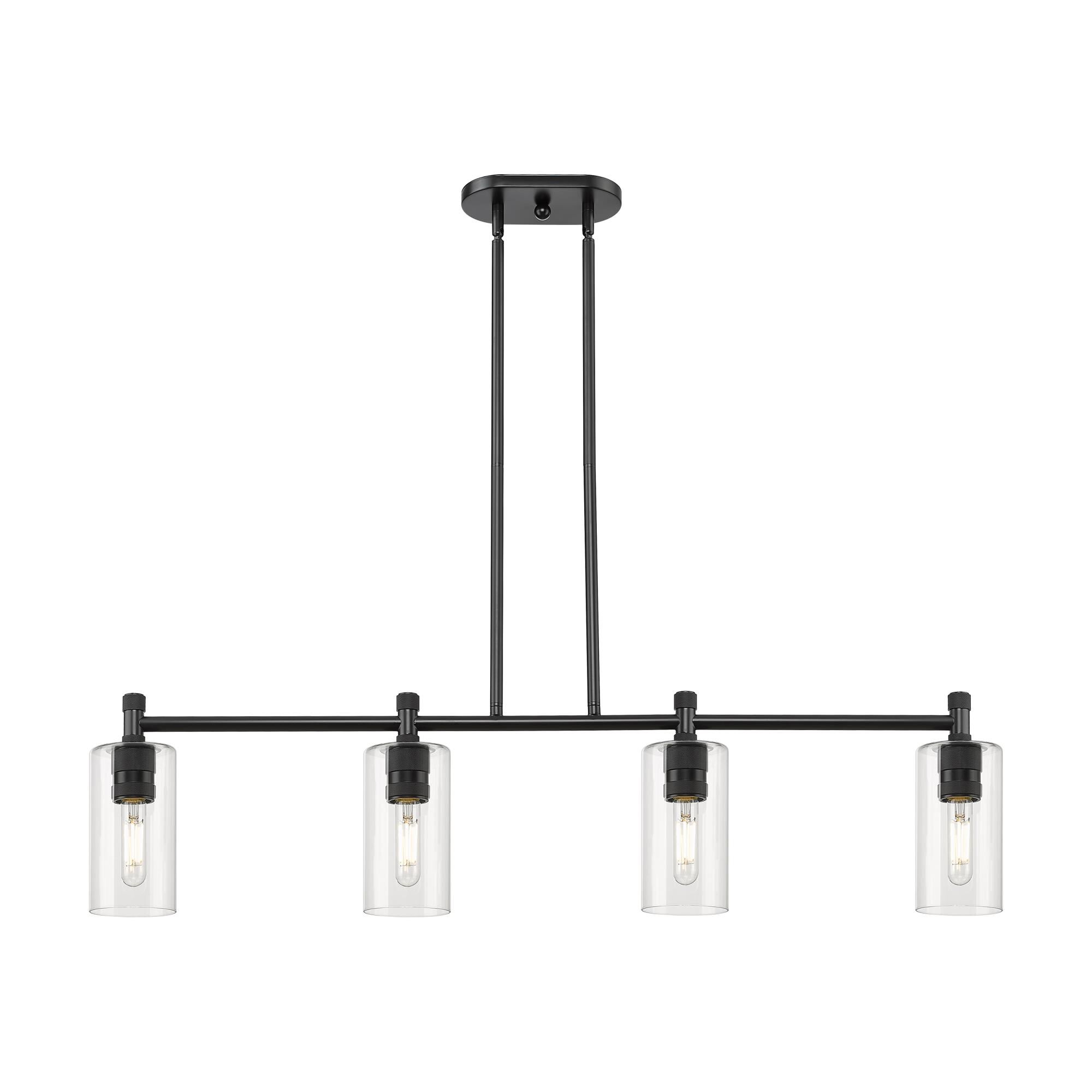 Shown in Matte Black finish and Clear glass and Clear Glass shade