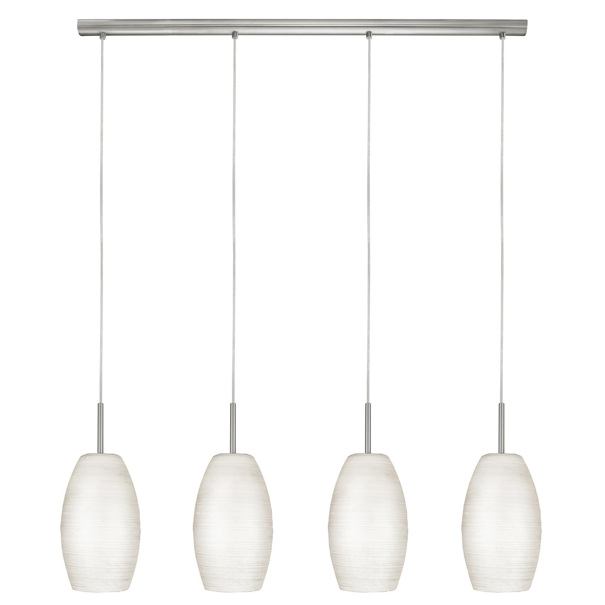 Shown in Matte Nickel finish and White glass