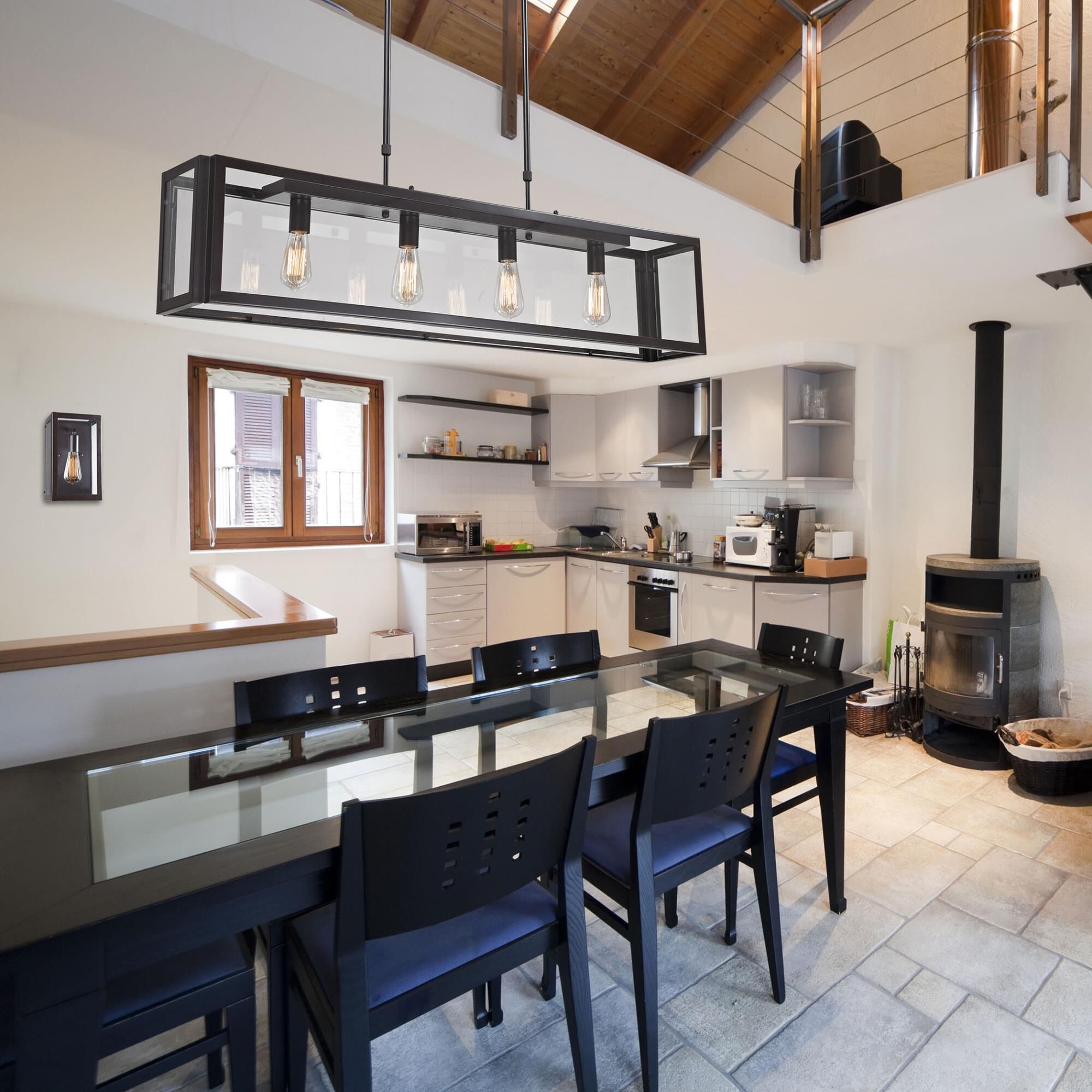 Shown in Bronze finish and Clear glass