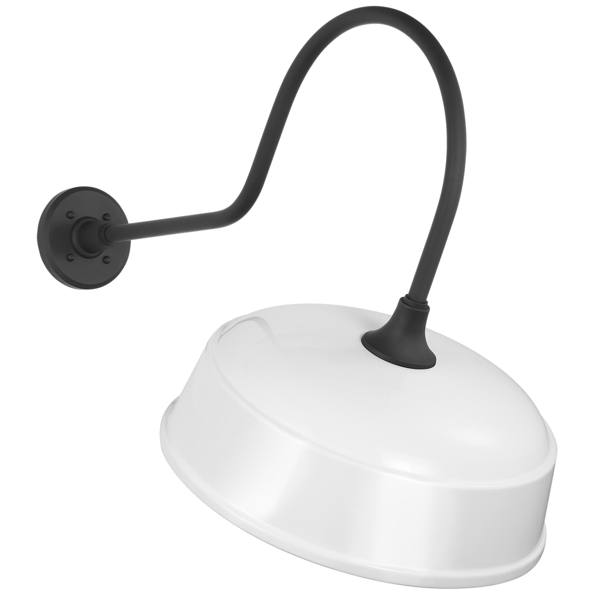Shown in Matte Black finish and White shade