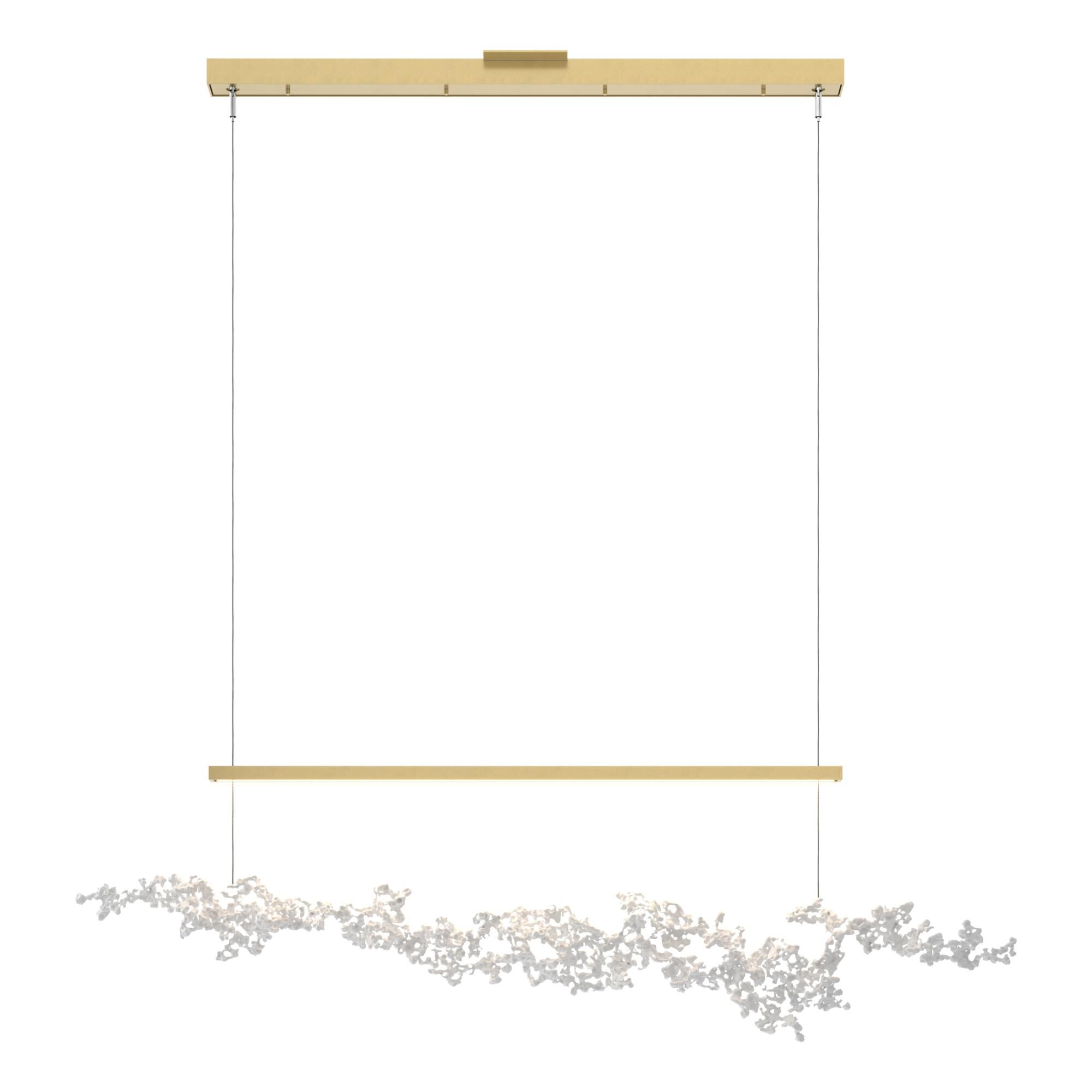 Shown in Modern Brass finish and White Aluminum shade