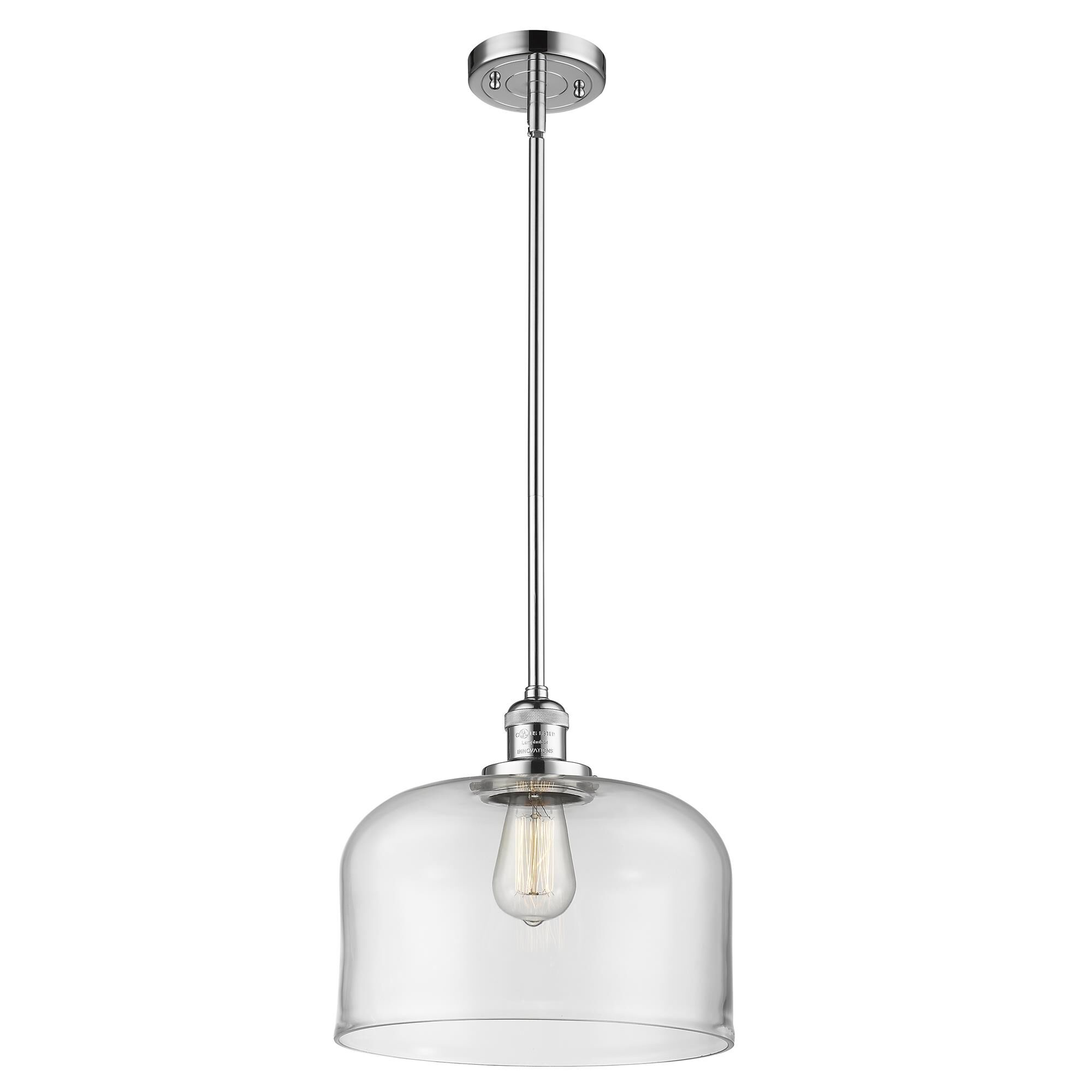 Shown in Polished Chrome finish and Clear glass
