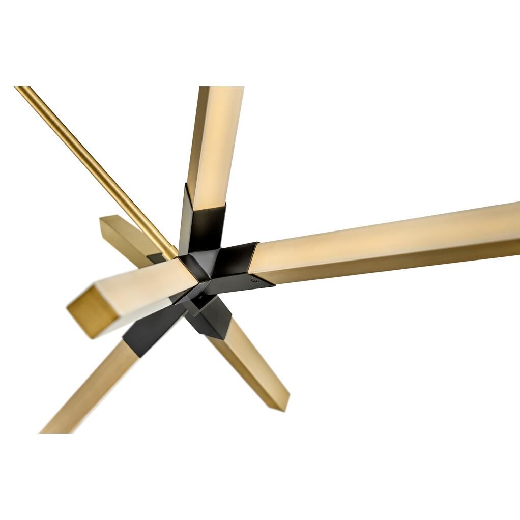 Shown in Lacquered Brass with Black Accents finish and Etched Acrylic glass