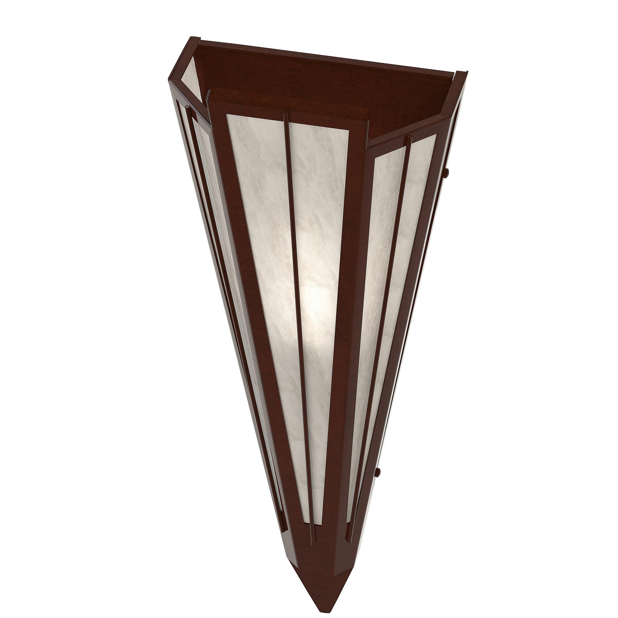 Shown in Mahogany Bronze finish and White glass
