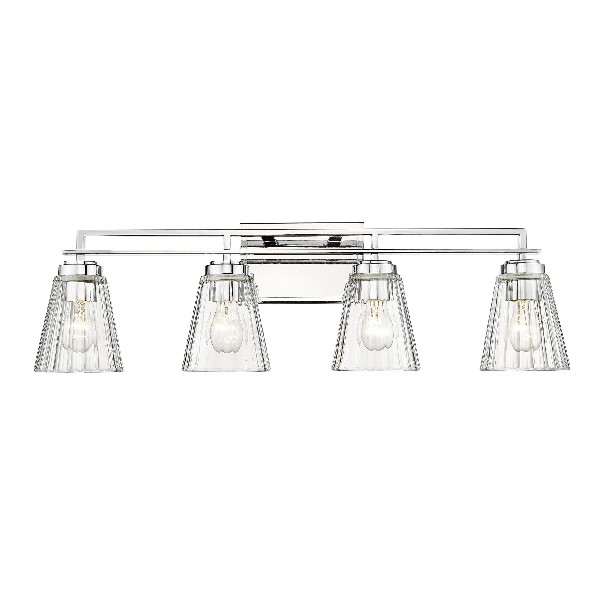 Shown in Brushed Nickel finish and Clear glass