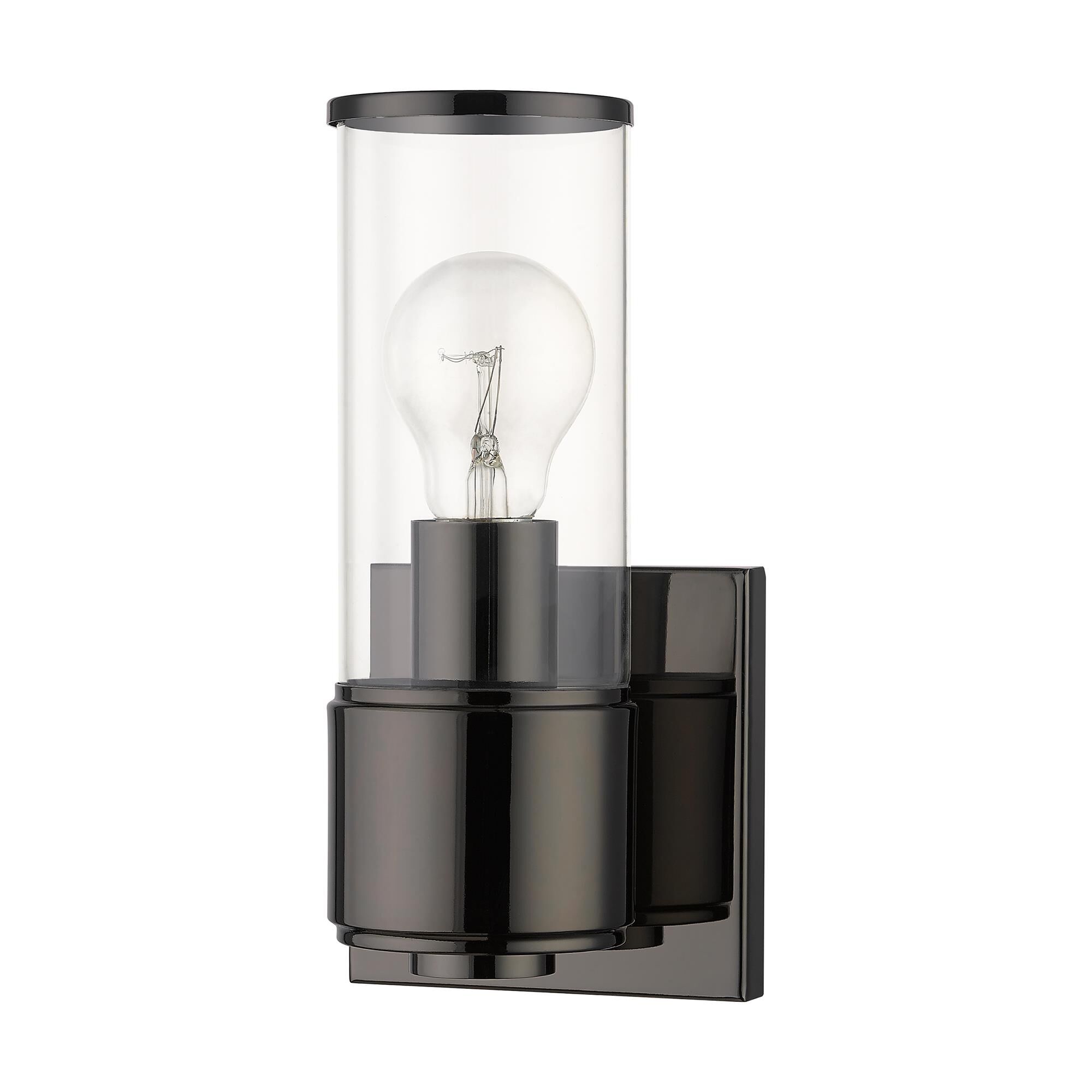 Shown in Black Chrome finish and Clear  glass