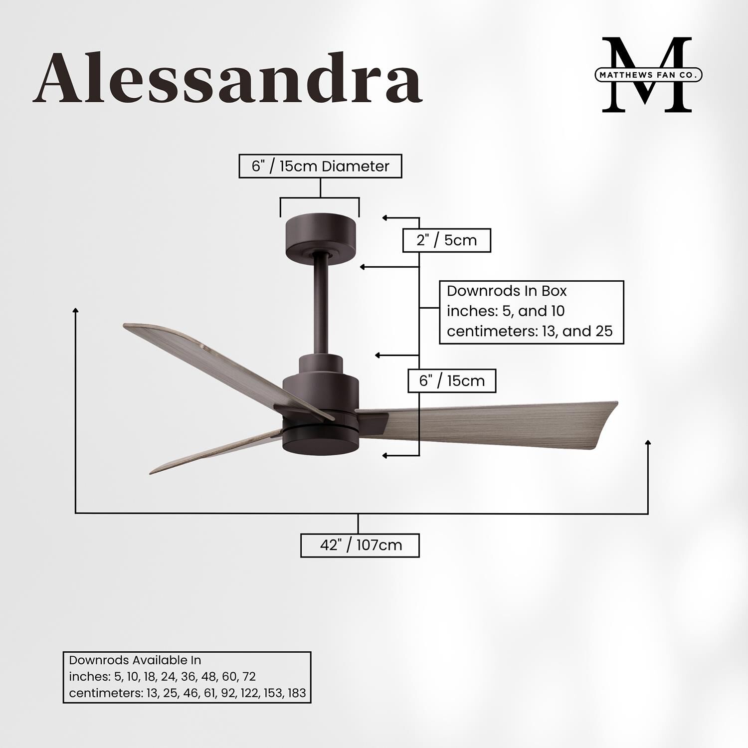 Alessandra 42 Inch Ceiling Fan by Matthews Fan Company