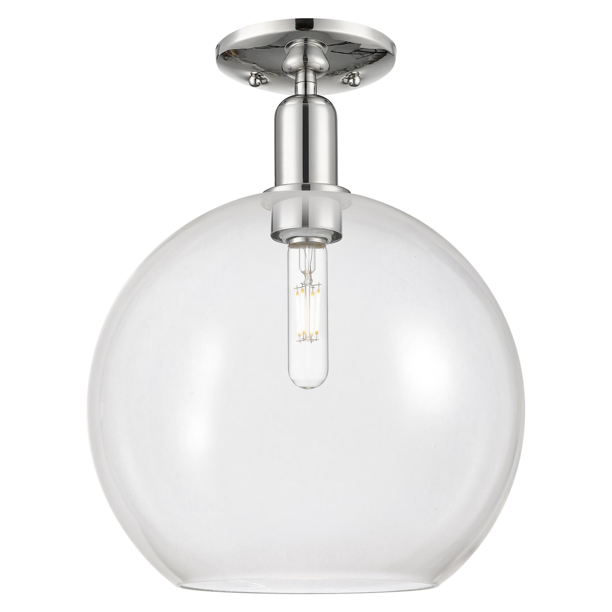 Shown in Polished Nickel finish and Clear glass