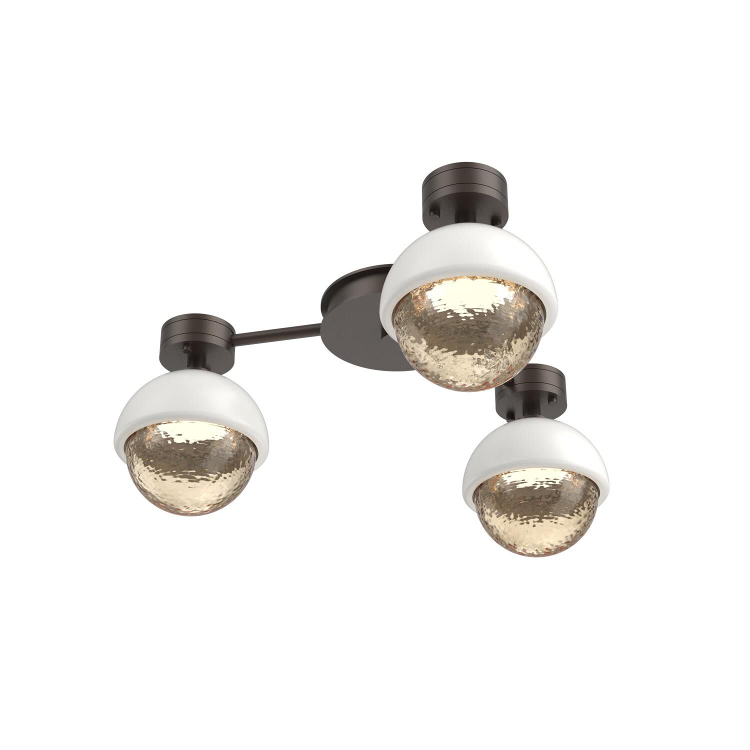 Shown in Flat Bronze finish and Amber glass and Salt White accent