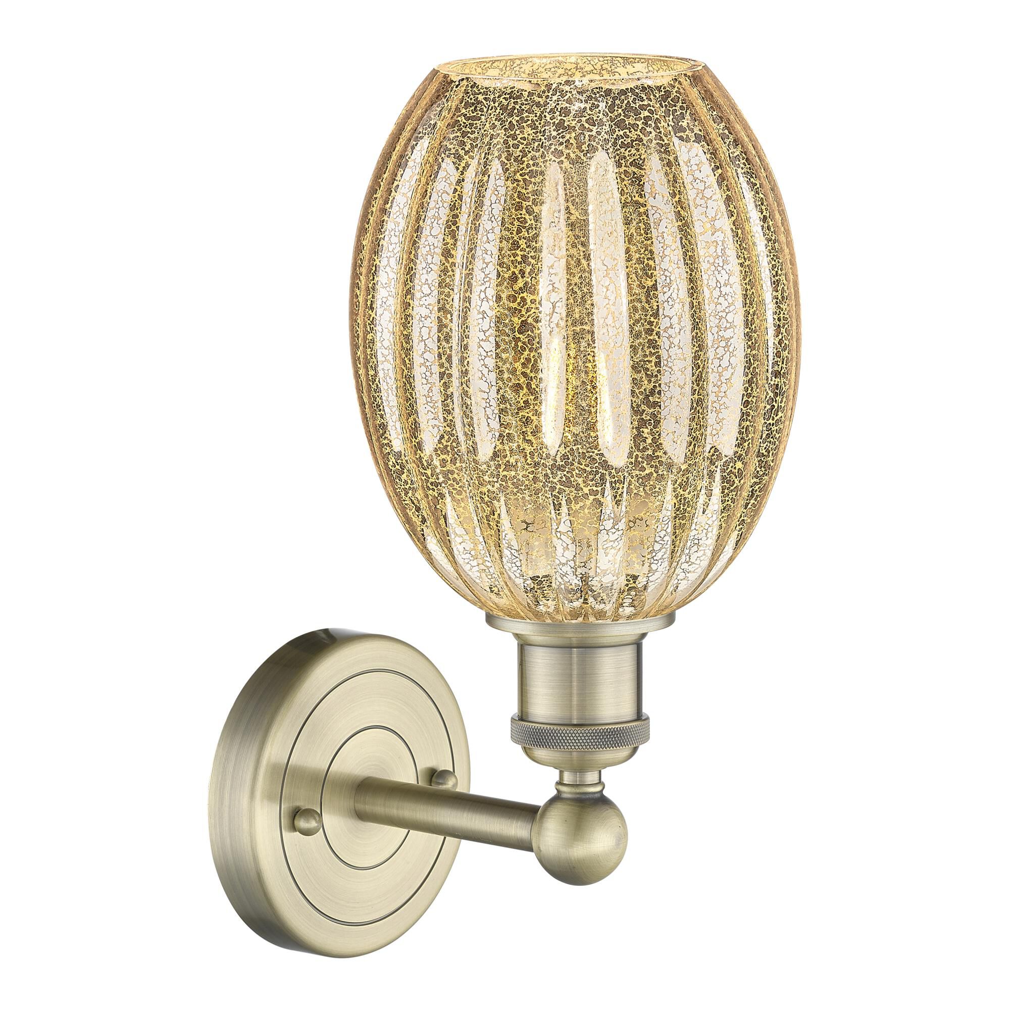 Shown in Antique Brass finish and Mercury glass