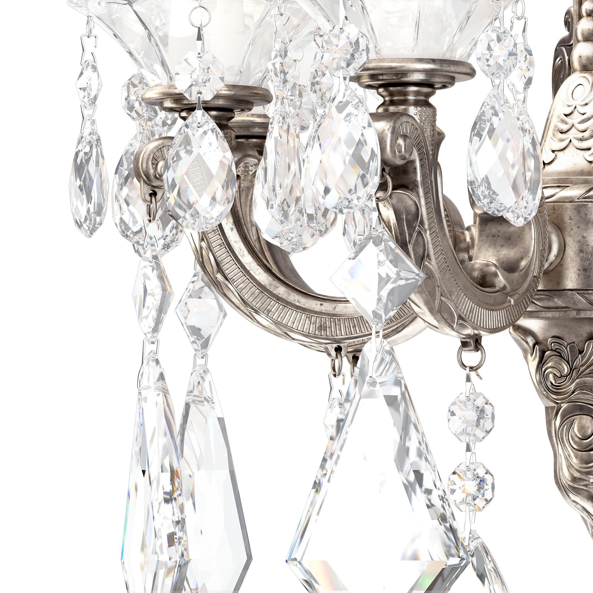 Shown in Antique Silver finish and Clear Heritage crystal