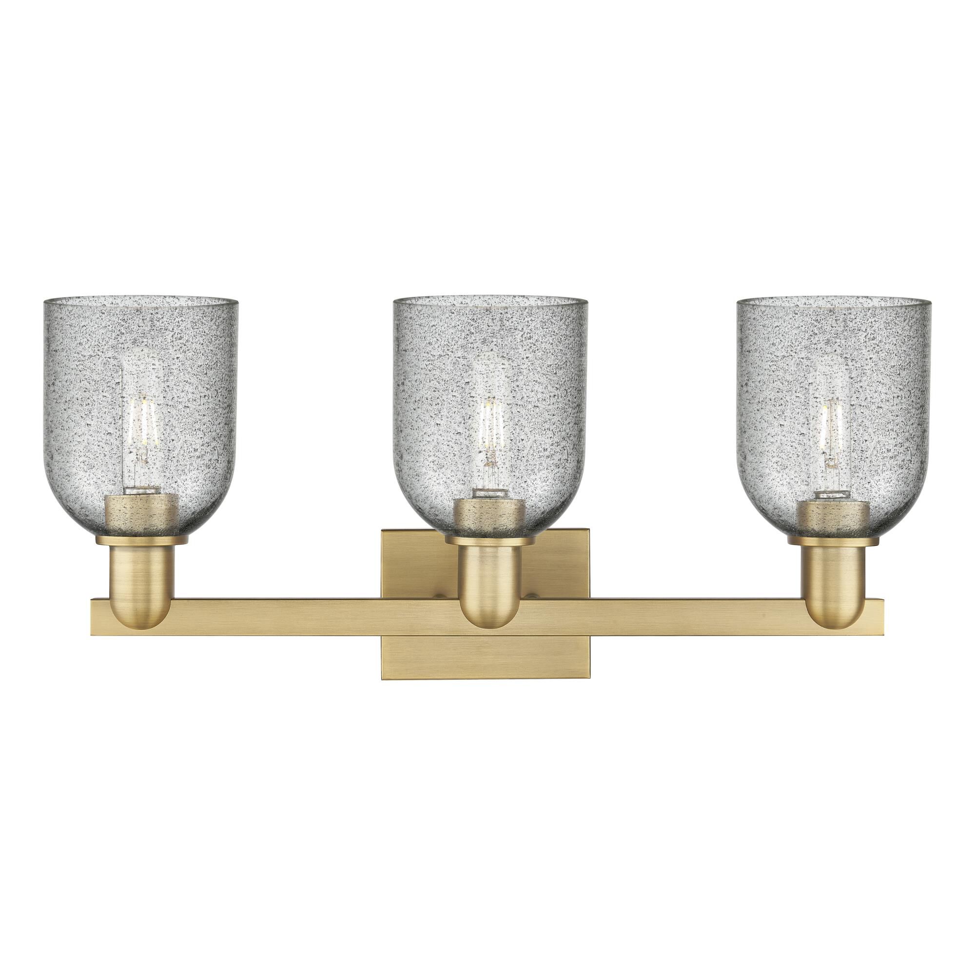 Shown in Brushed Brass finish and Charcoal glass