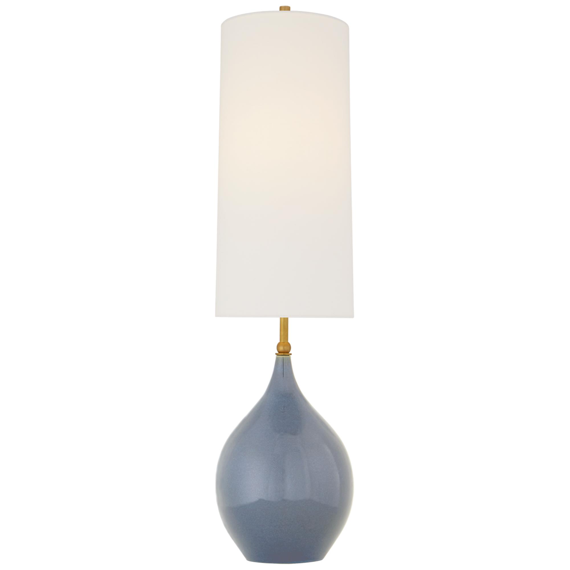 Shown in Polar Blue Crackle finish and Linen shade