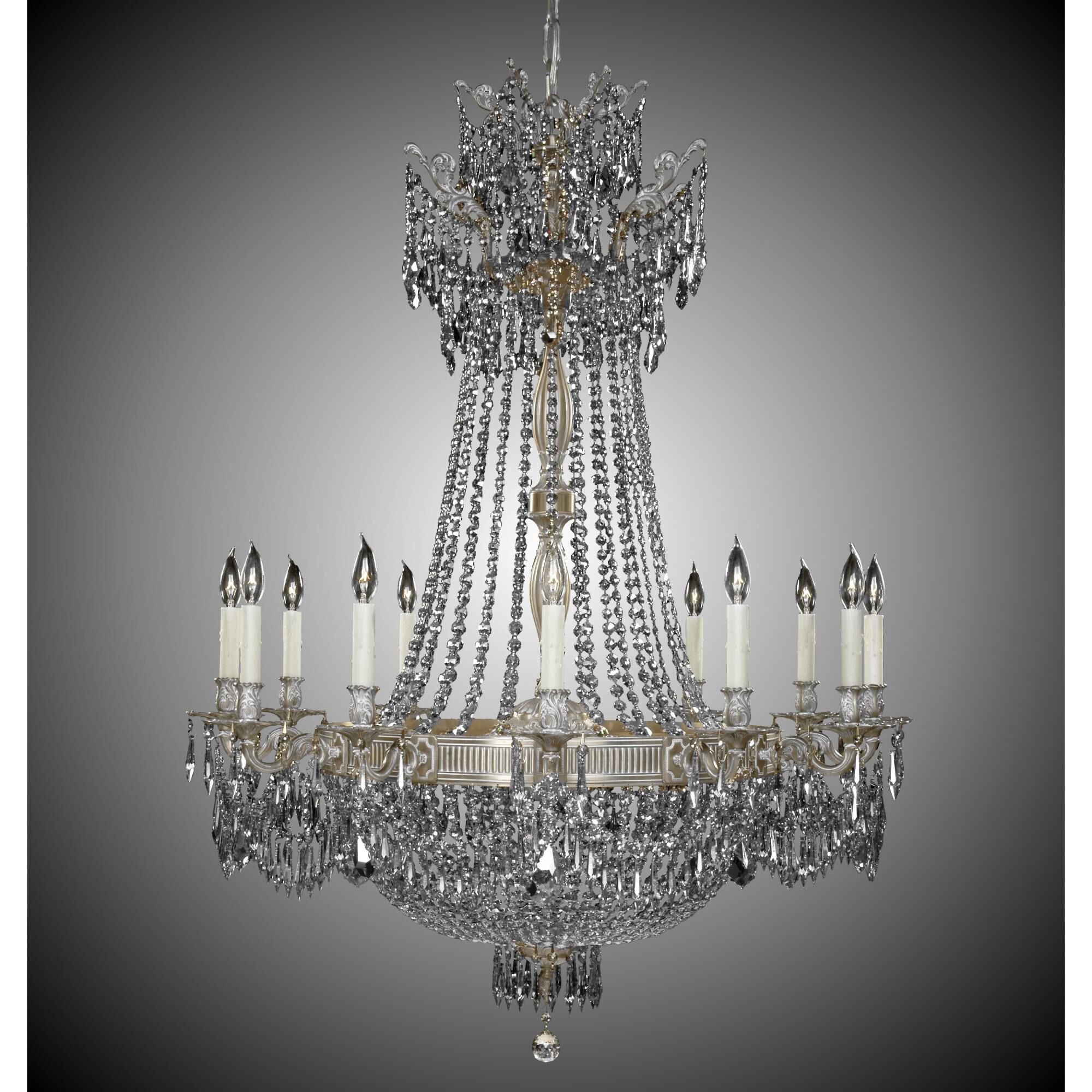 Valencia 40 Inch 24 Light Chandelier by American Brass and Crystal