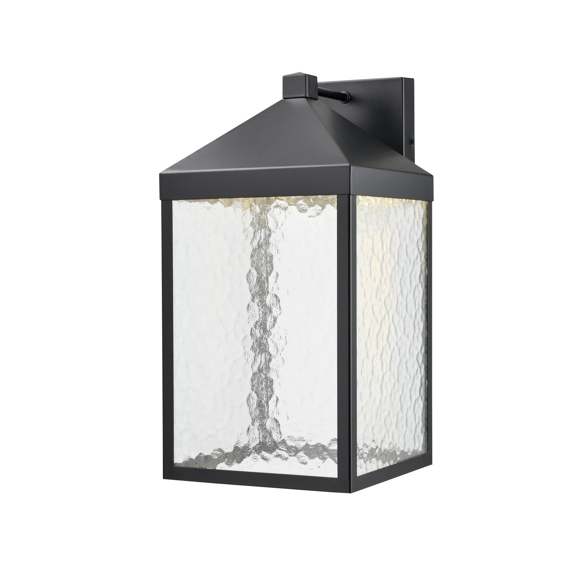 Shown in Powder Coated Black finish and Clear Textured glass