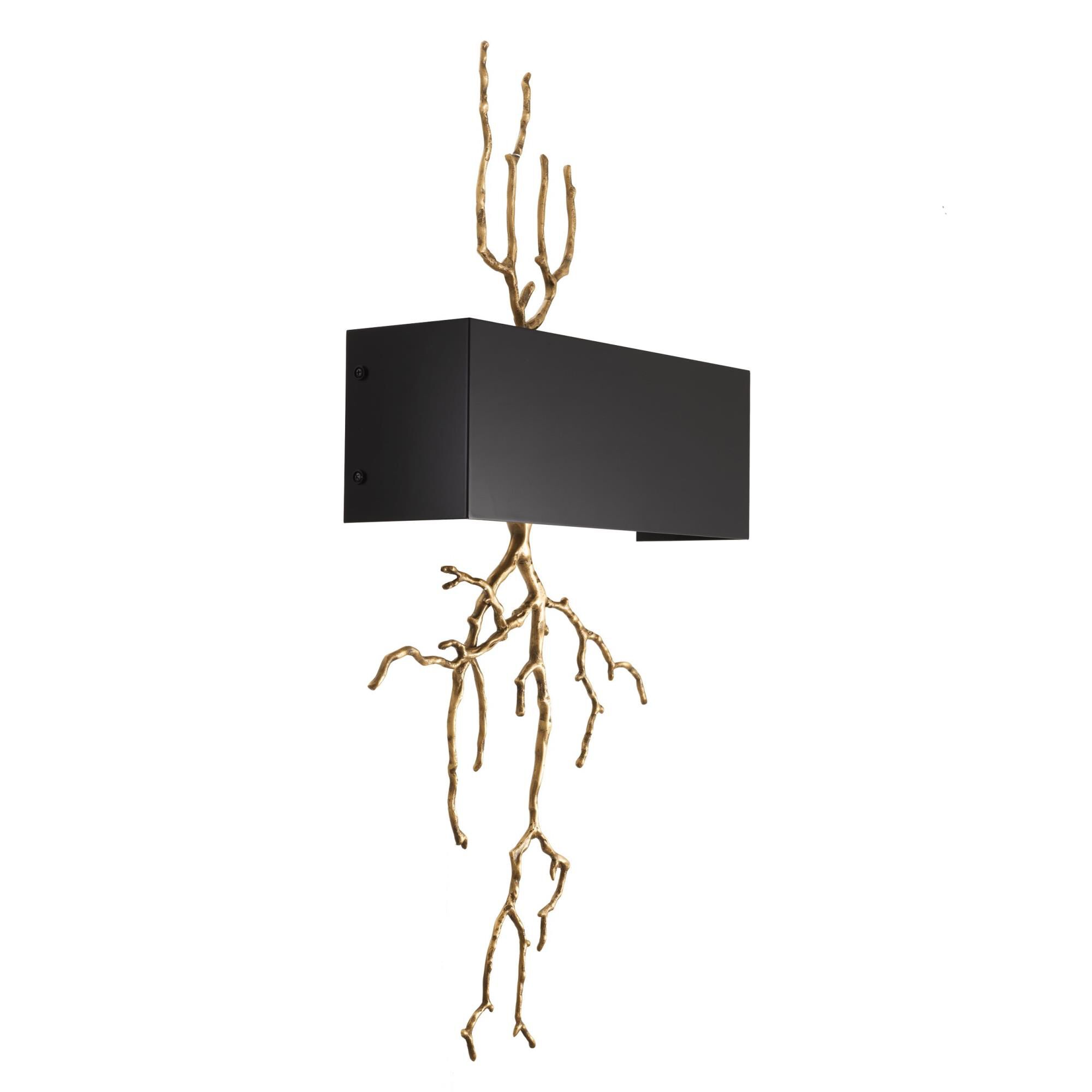 Shown in Antique Brass finish and Black Metal shade