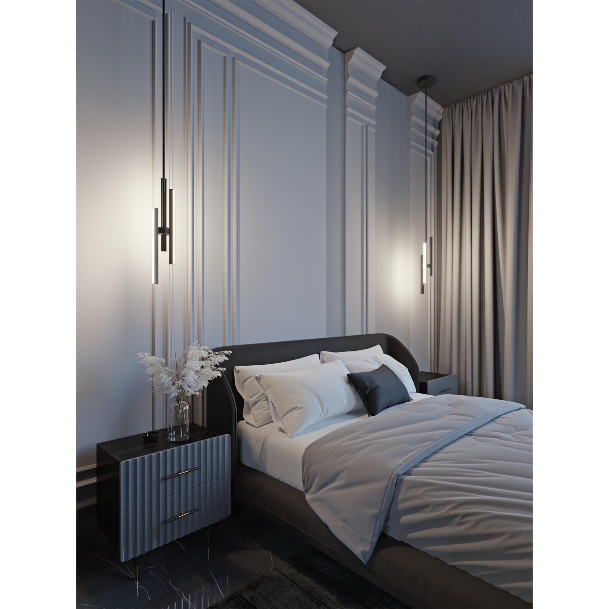 Shown in Black finish and White Acrylic shade