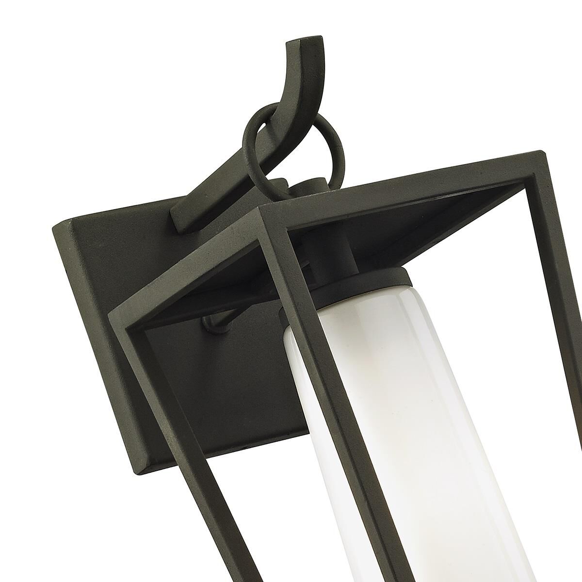 Shown in Textured Black finish and Opal White glass