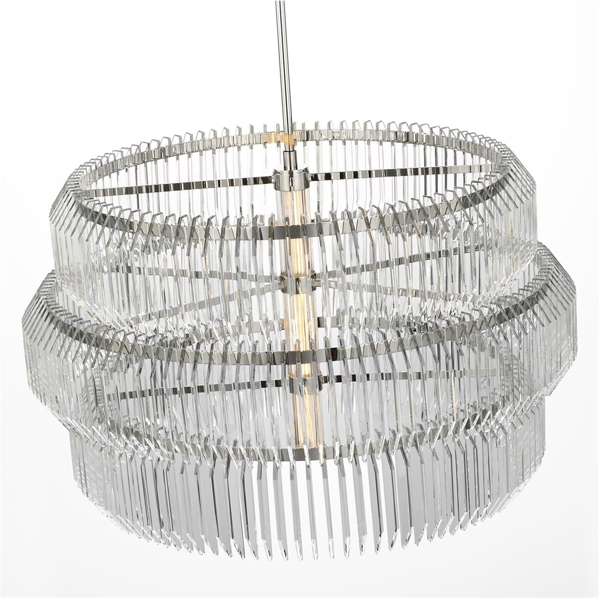 Shown in Polished Nickel finish and Clear crystal