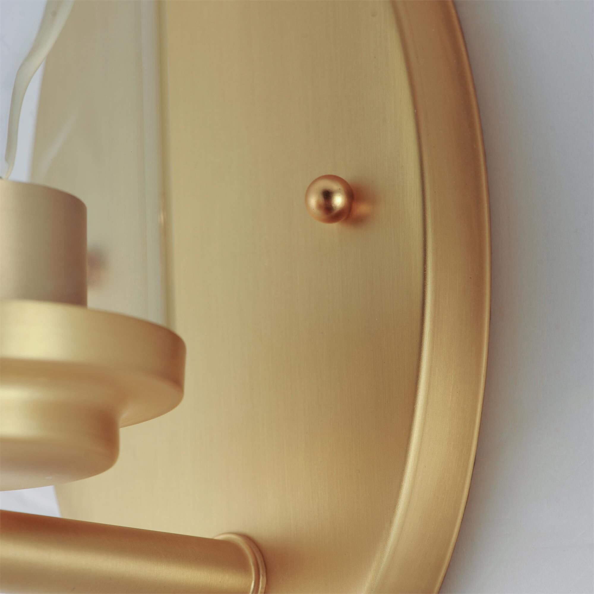 Shown in Satin Brass finish and Clear glass