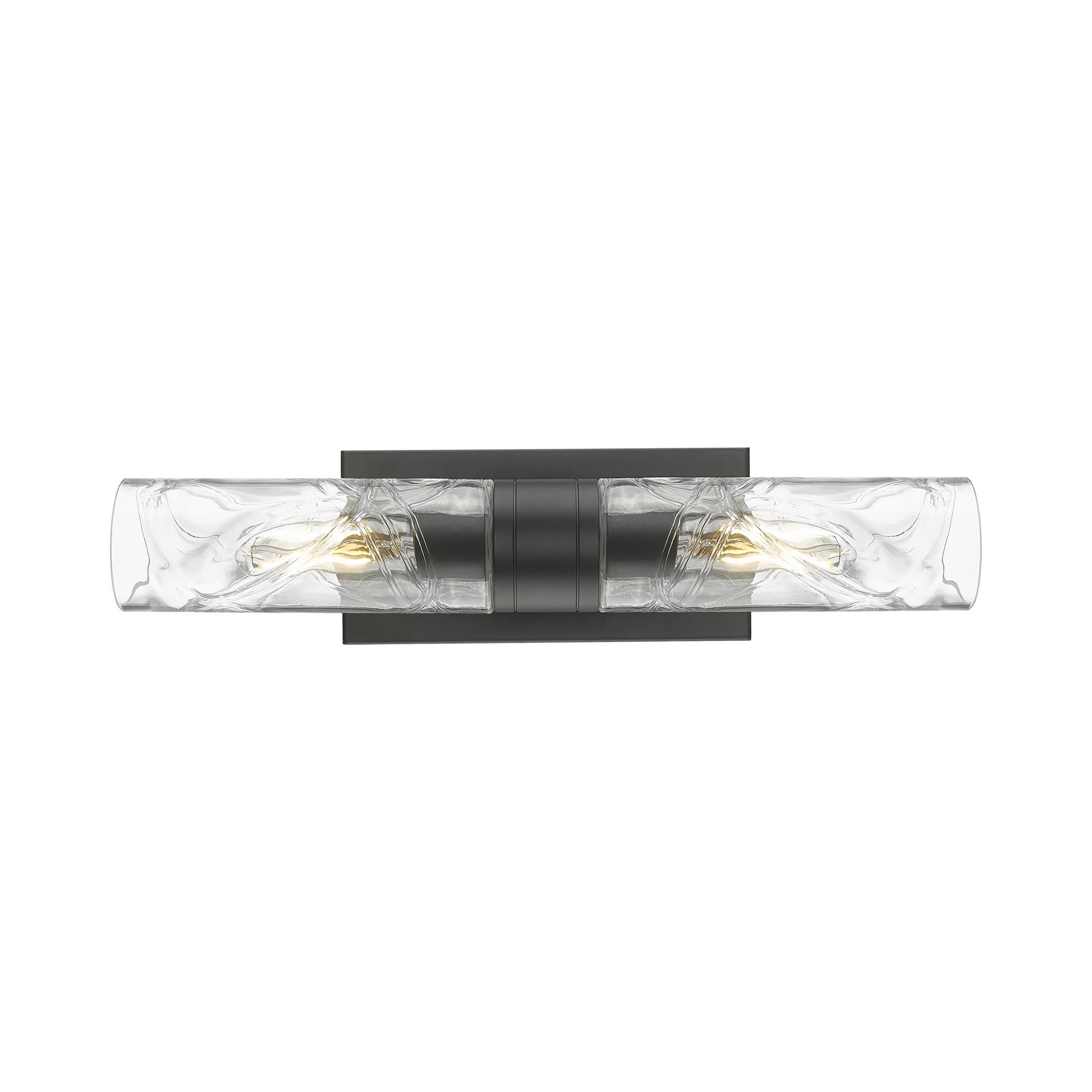 Shown in Matte Black finish and Deco Swirl glass