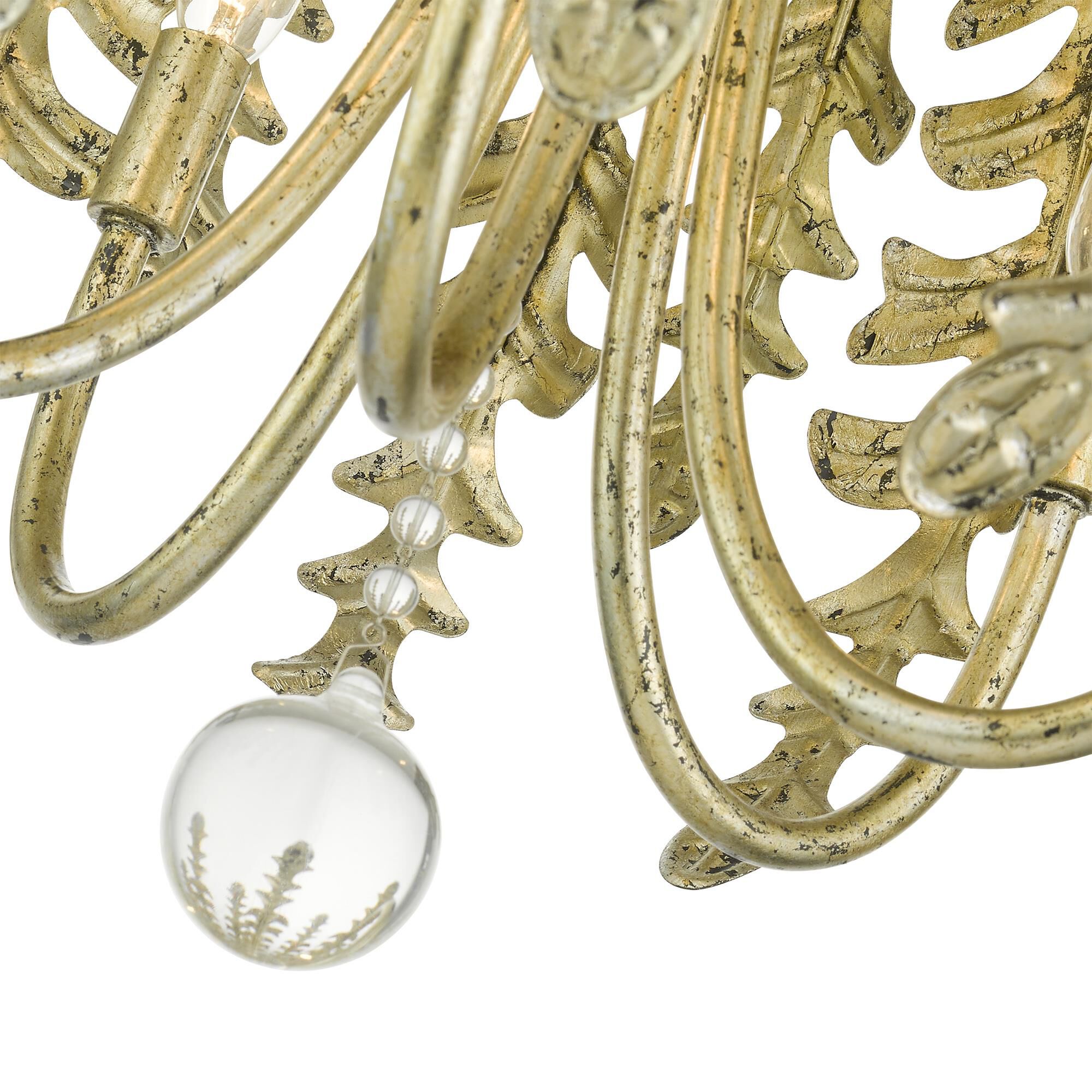 Shown in Winter Gold finish and Clear Crystal Ball glass and Winter Gold Metal shade