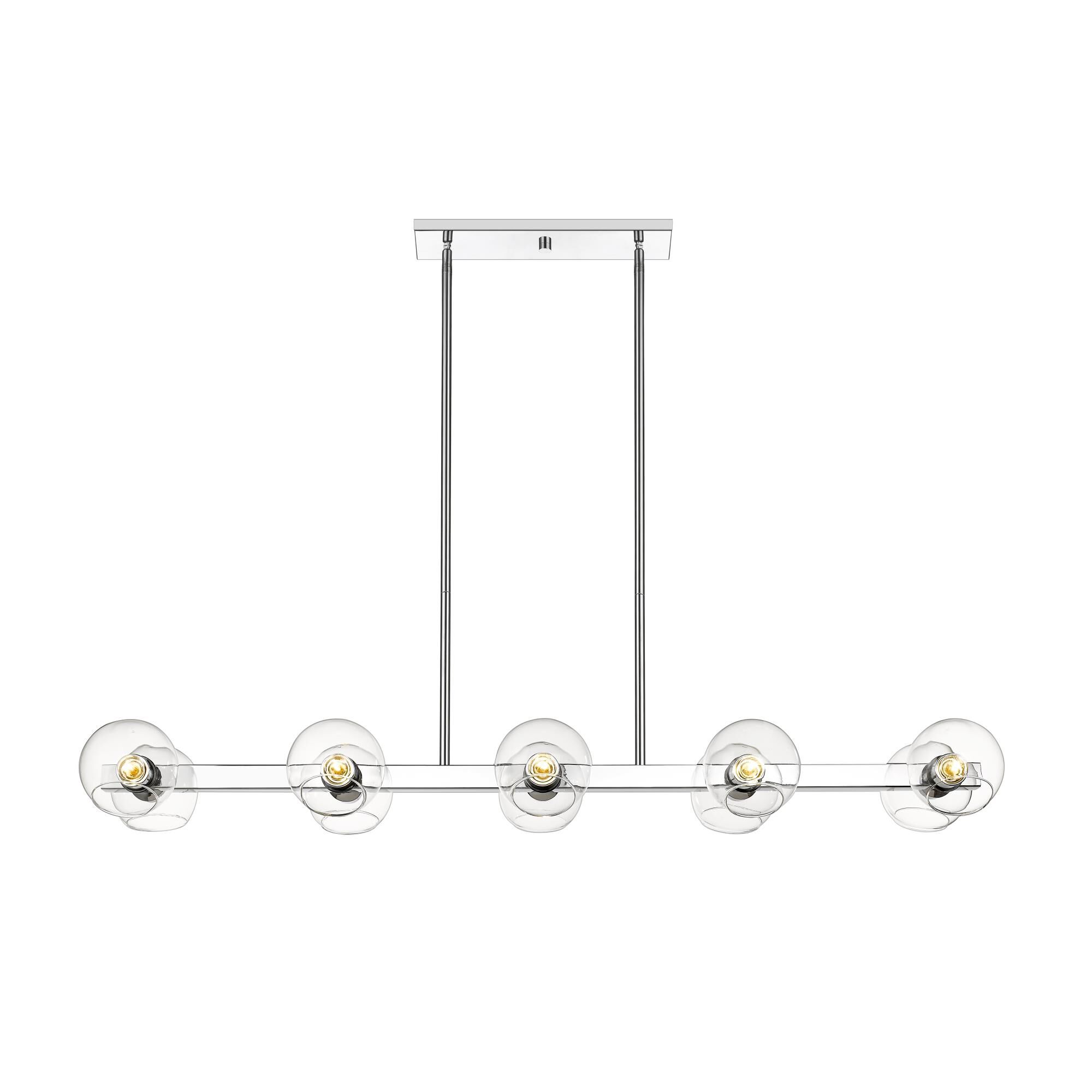 Shown in Chrome finish and Glass shade