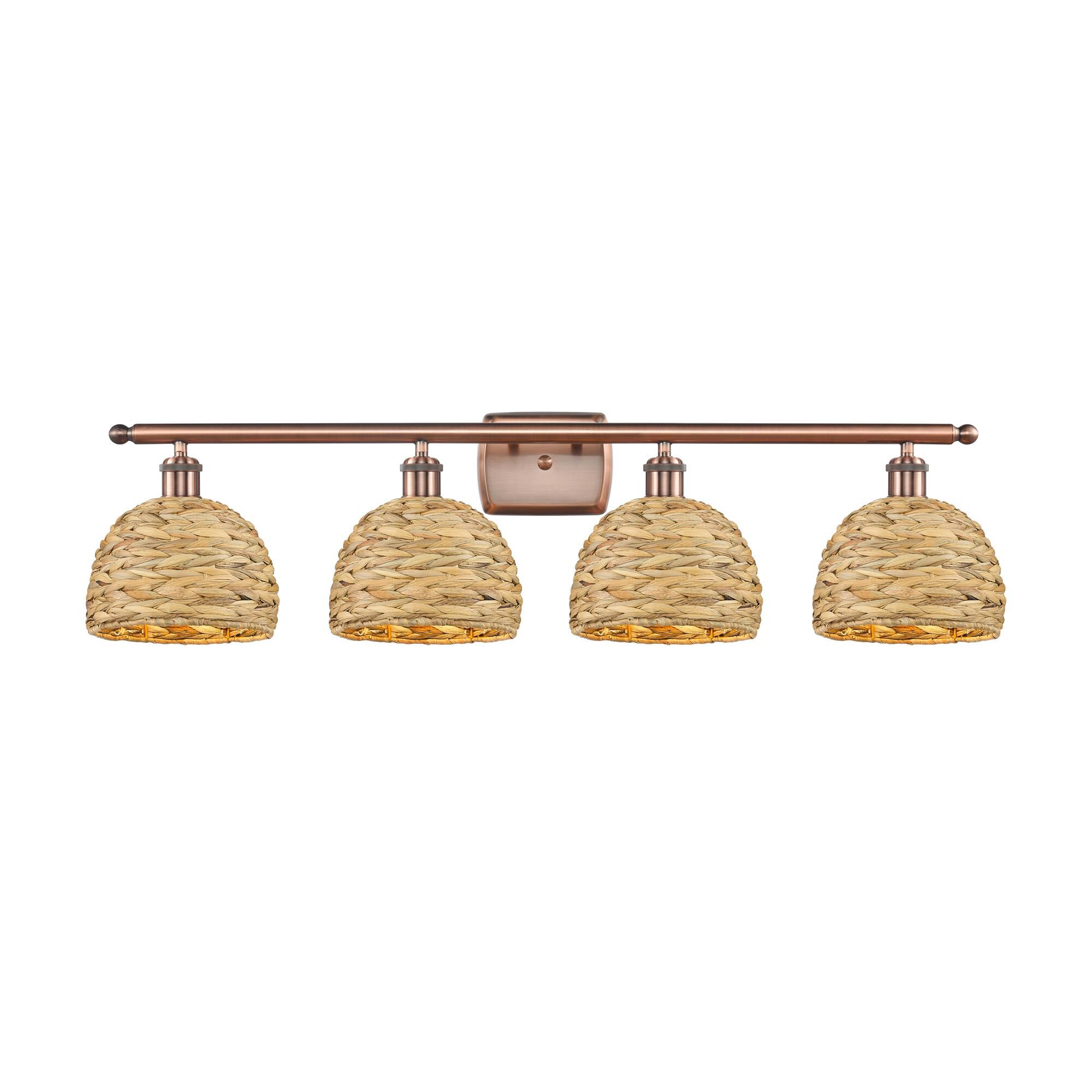 Shown in Antique Copper finish and Natural shade