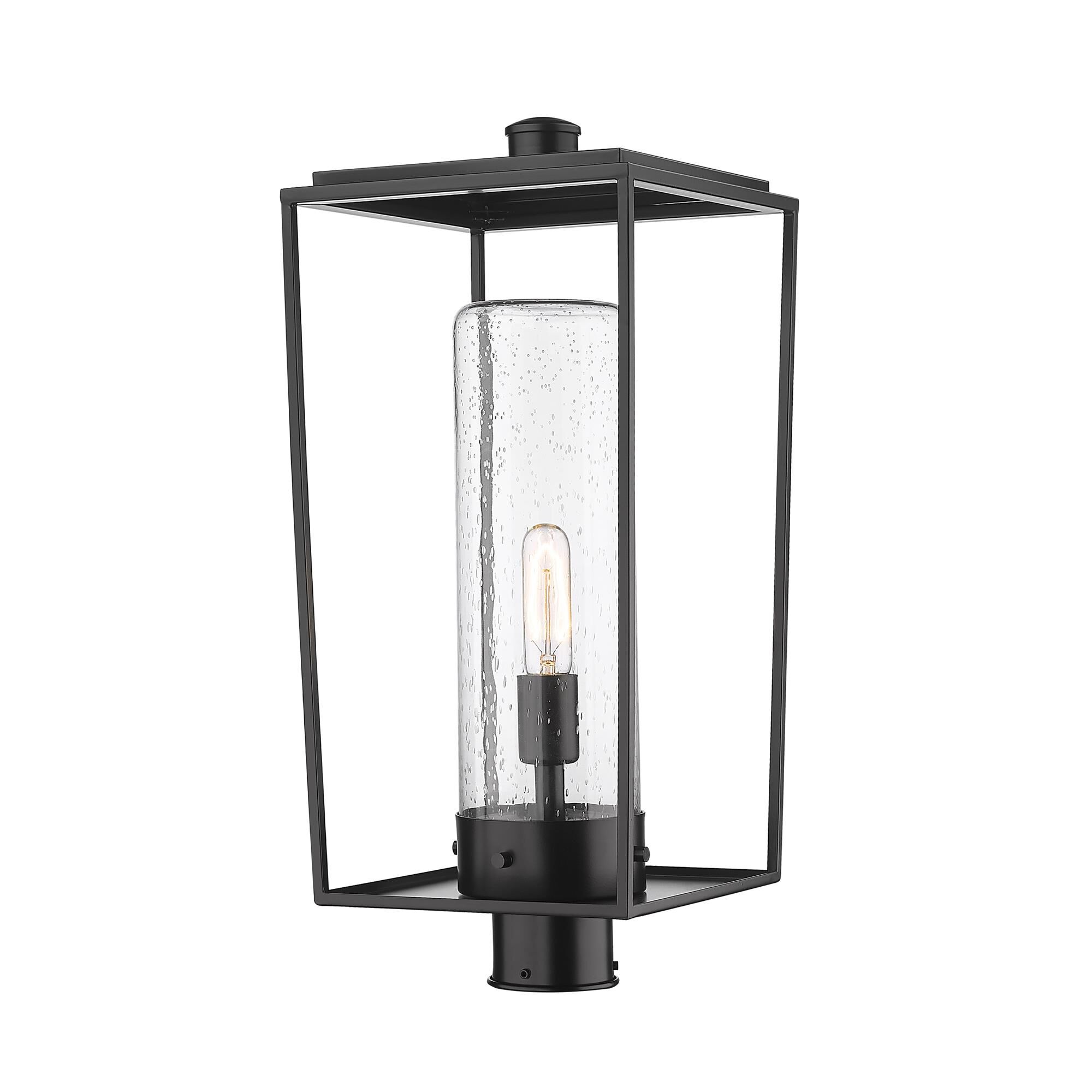 Shown in Black finish and Glass shade