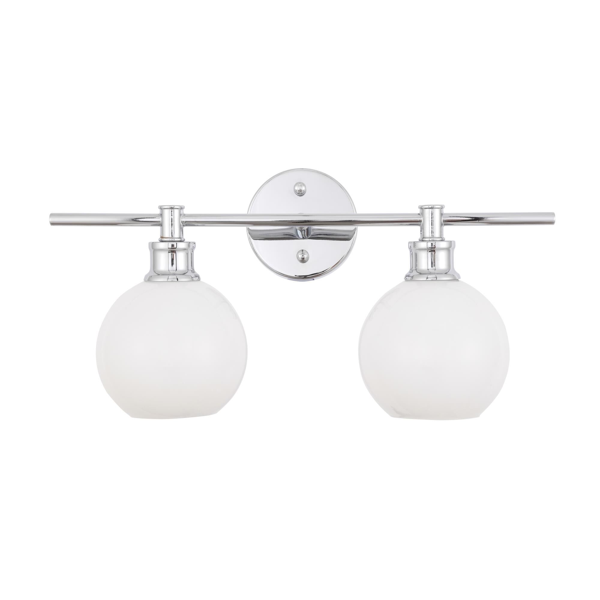 Shown in Chrome finish and Frosted White  glass