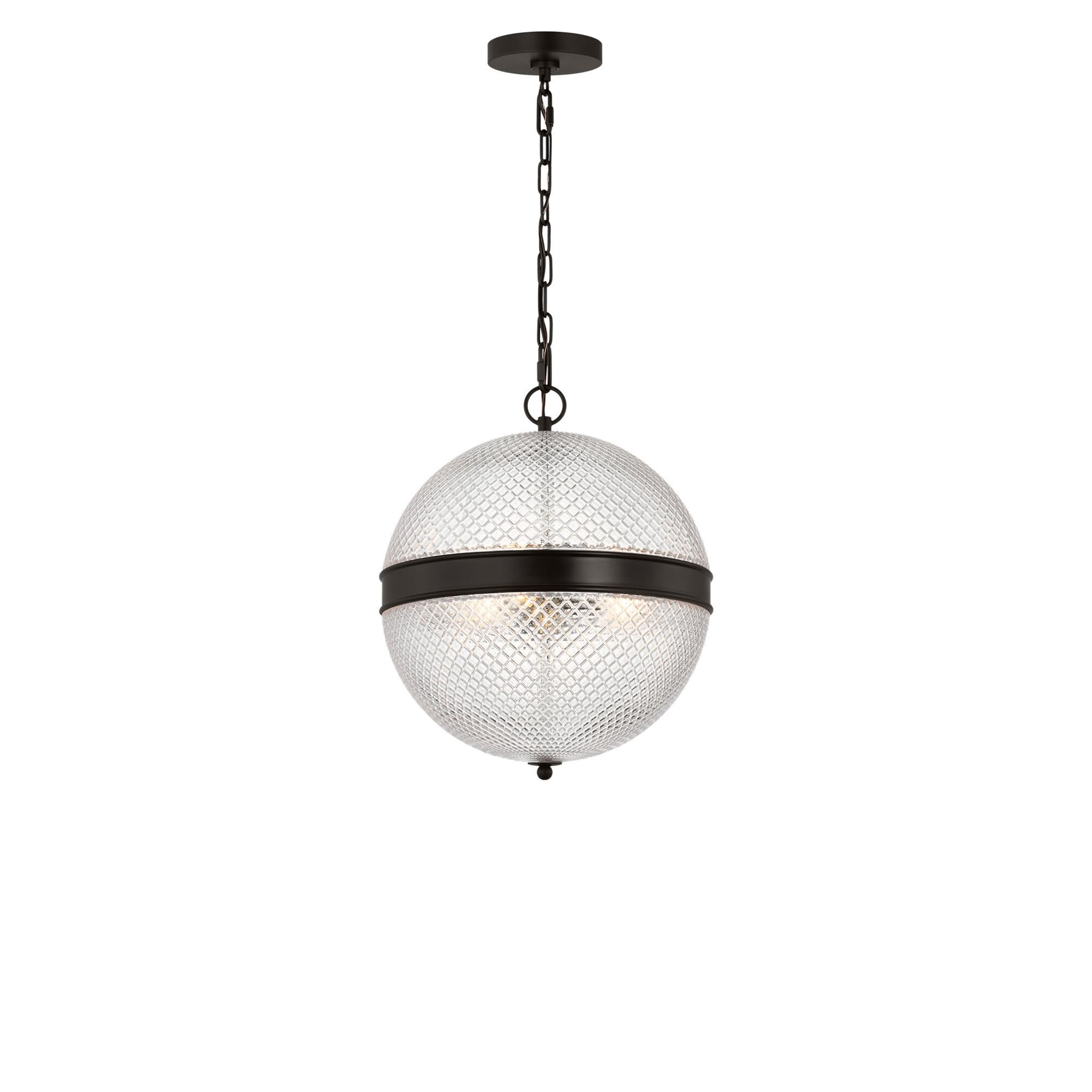 Shown in Aged Iron finish and Textured Transparent Prismatic glass