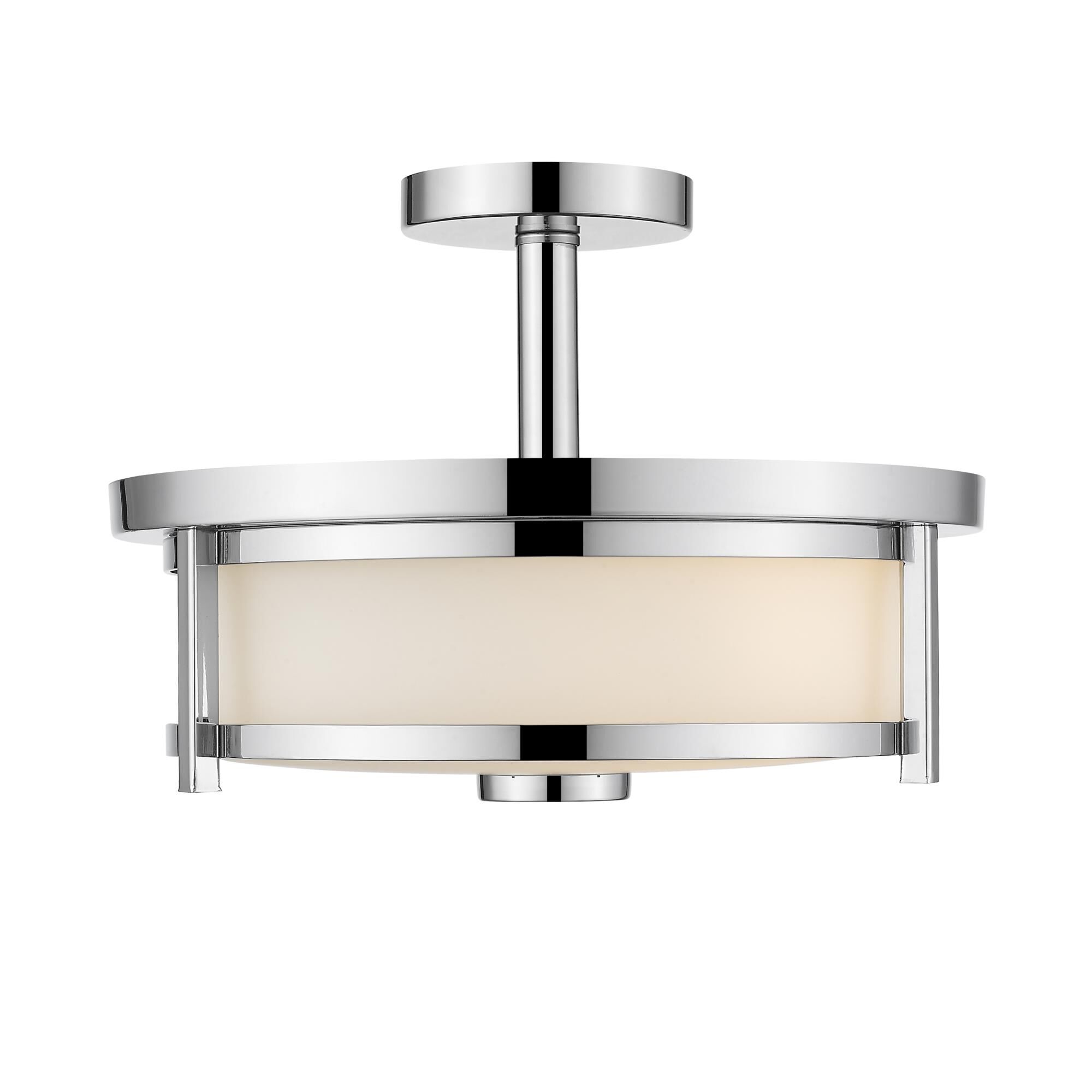 Shown in Chrome finish and Glass shade