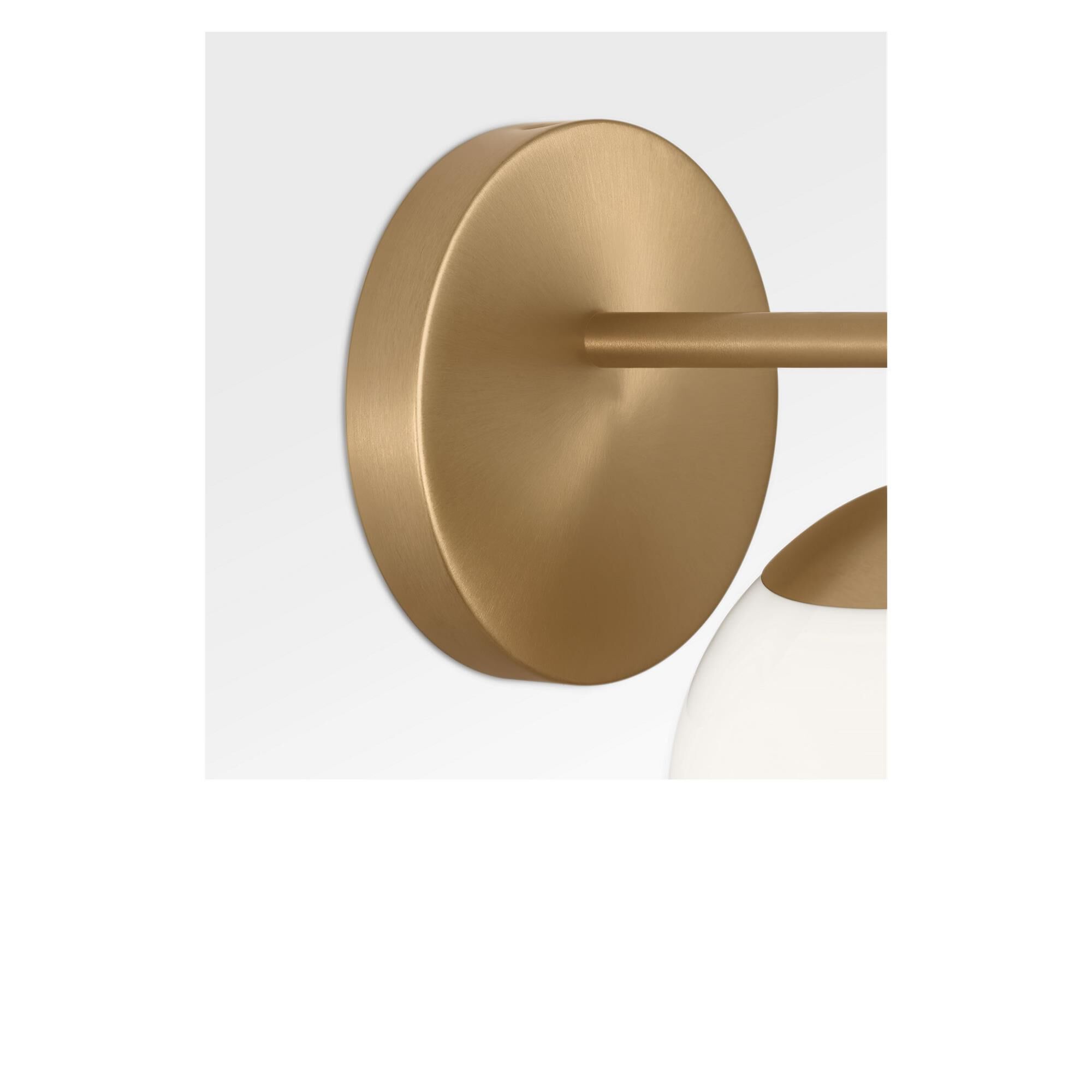 Shown in Satin Brass finish and Clear White glass