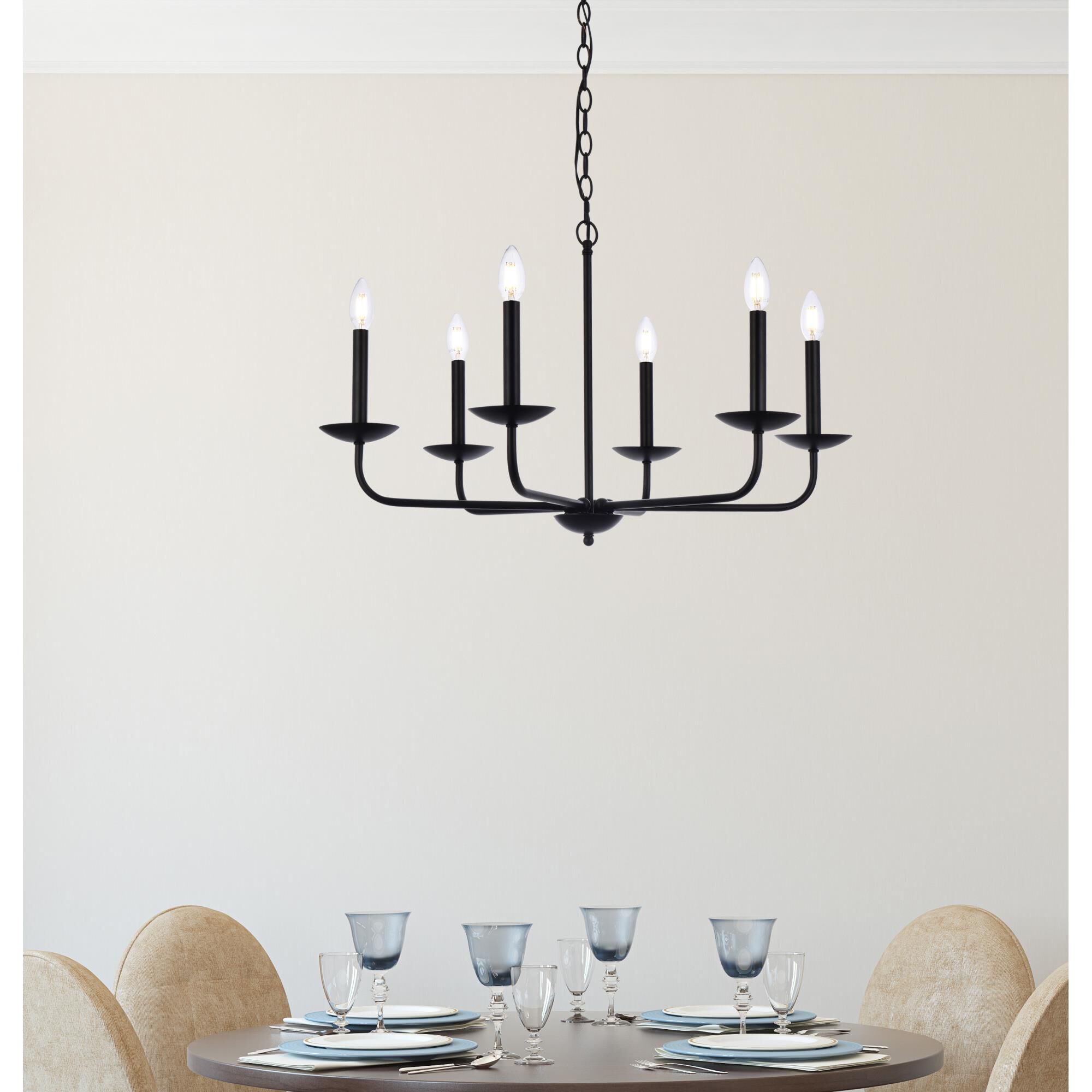 Cohen 30 Inch 6 Light Chandelier by Elegant Lighting