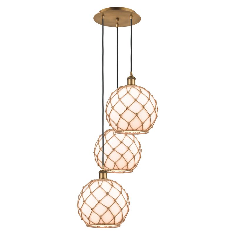 Bruno Marashlian Farmhouse Rope 17 Inch Multi Light Pendant by Innovations Lighting