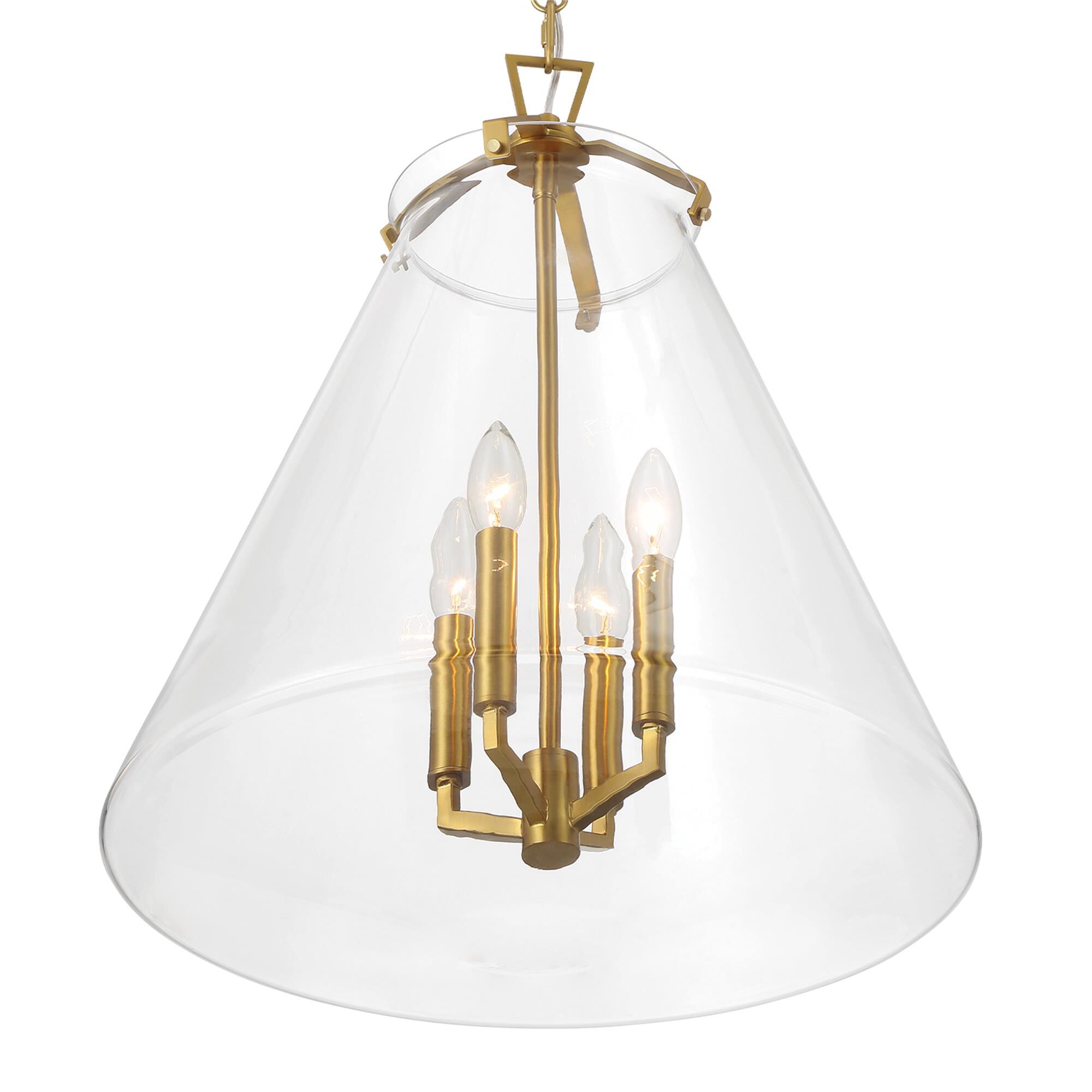 Shown in Luxe Gold finish and Clear glass
