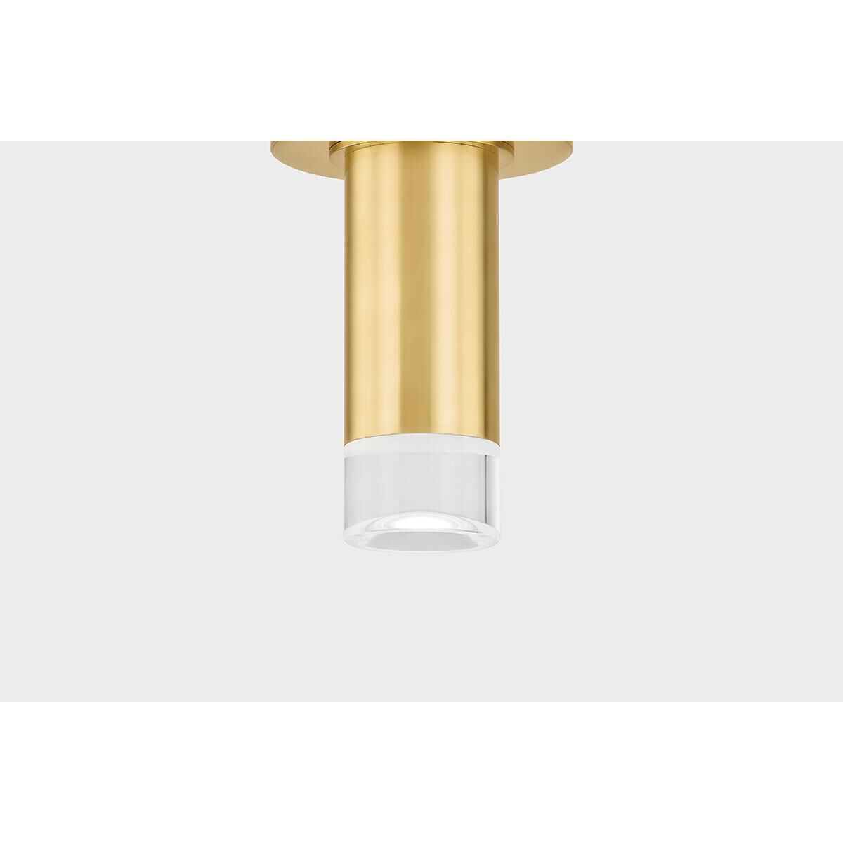 Shown in Aged Brass finish and K9 shade