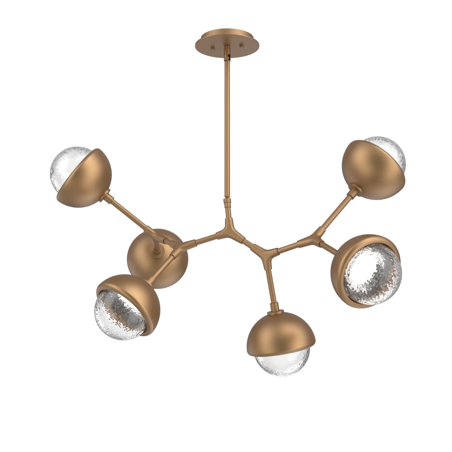 Shown in Novel Brass finish and Clear glass and Metal Shade Matching Finish accent