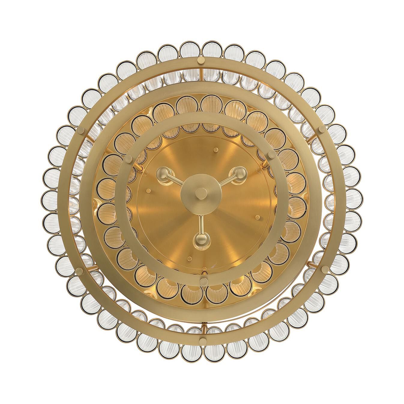 Shown in Gold finish and Ribbed glass