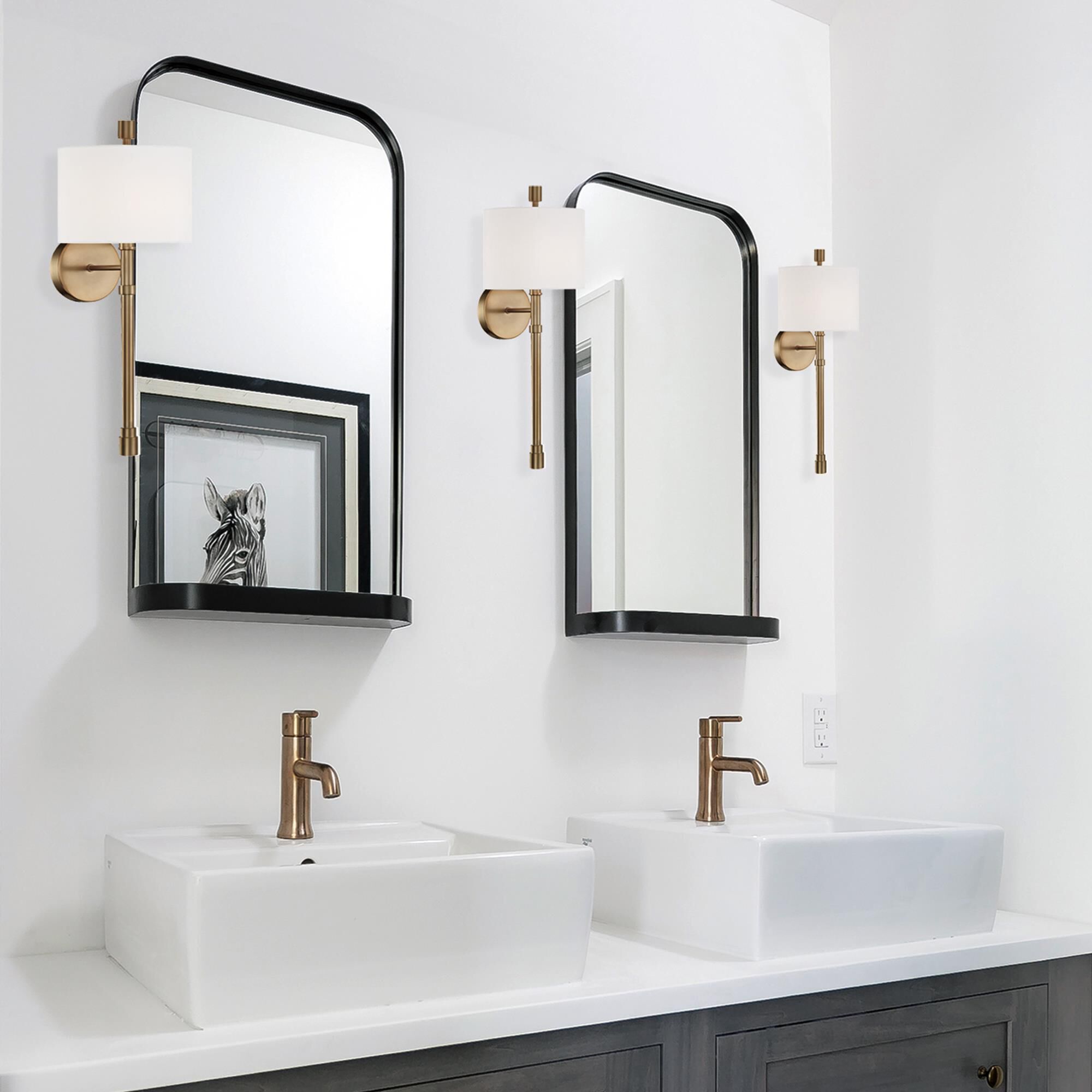 Shown in Vibrant Gold finish and Silk glass and Silk shade